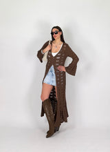 Carica l'immagine nel visualizzatore di Gallery, CARDIGAN MACRAMÉ CHOCO