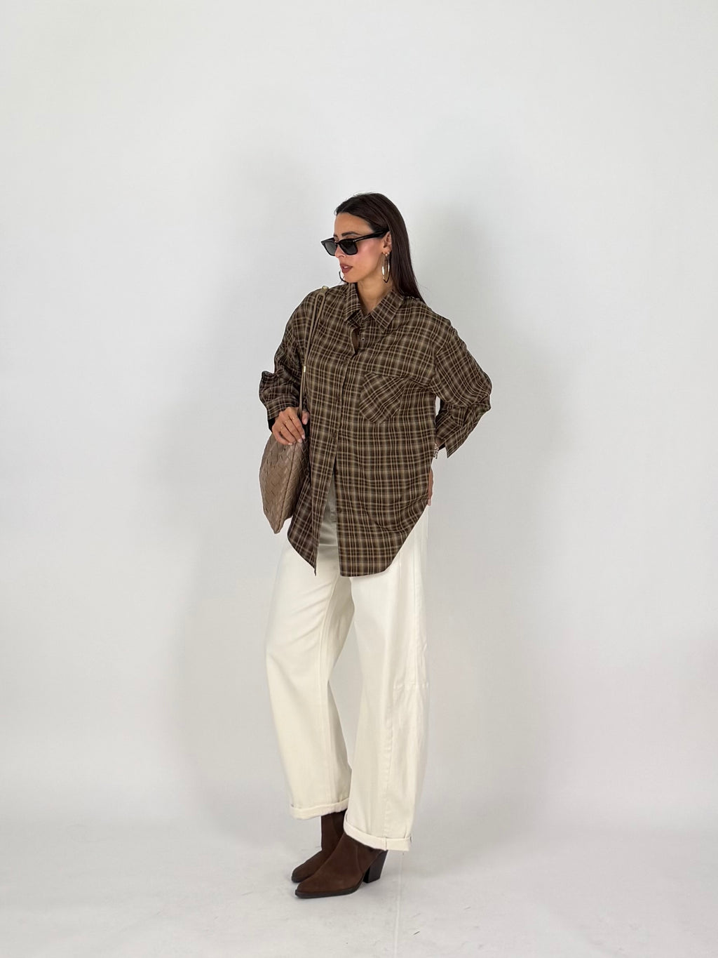 CAMICIA CHECK MARRONE