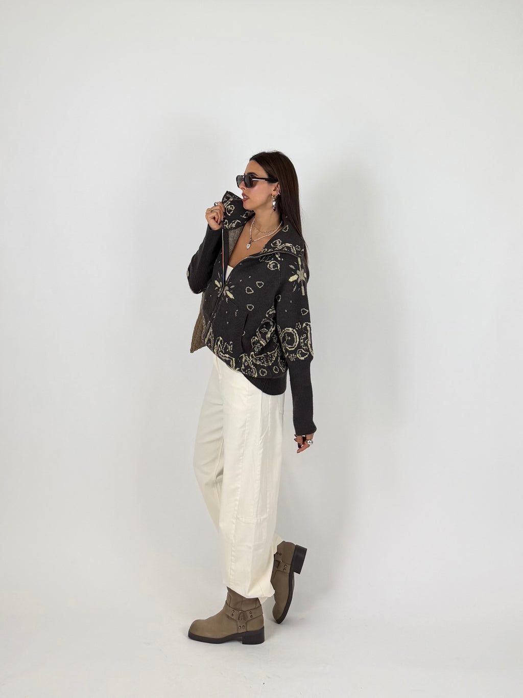 CARDIGAN ZIP PAISLEY