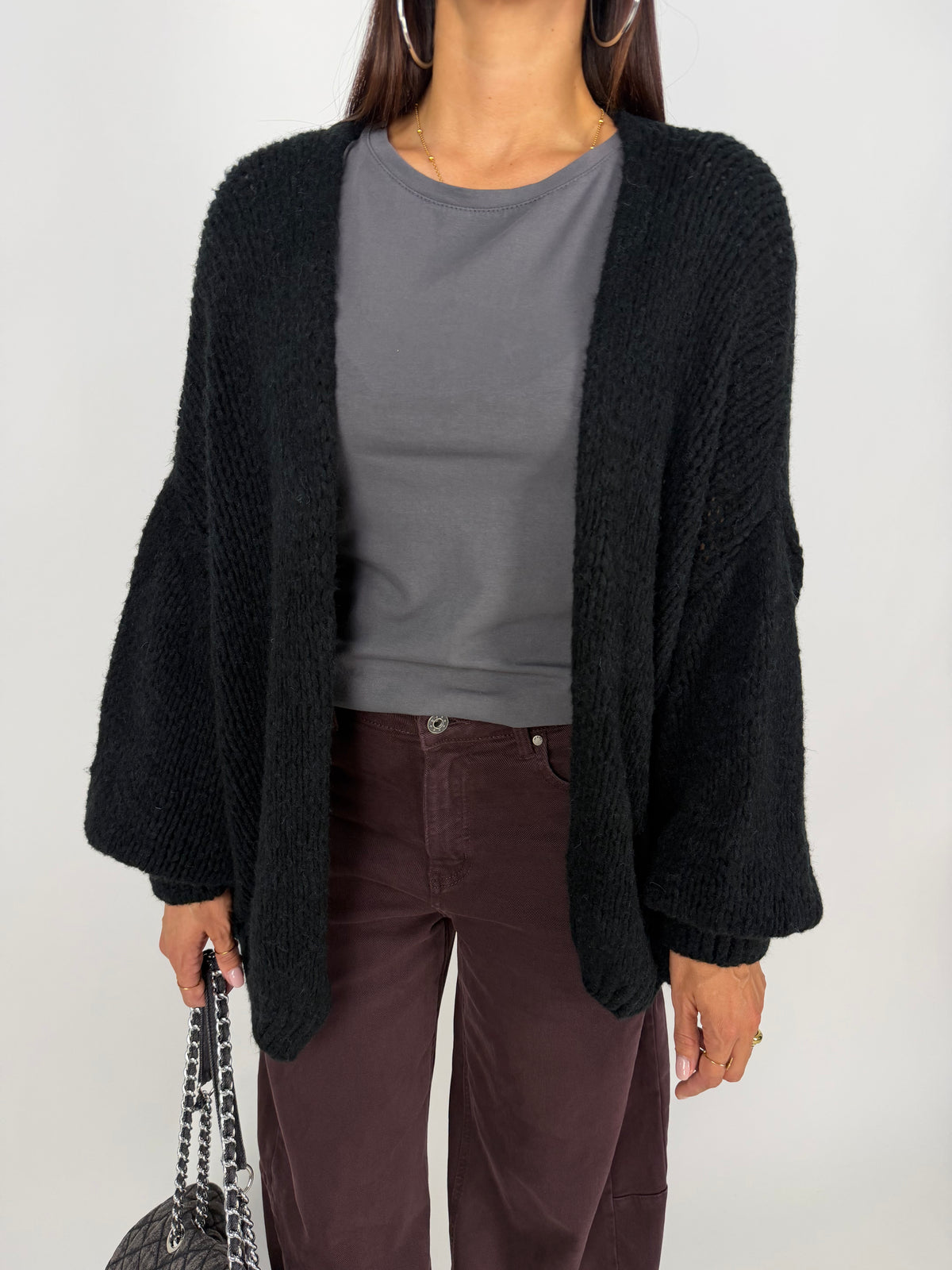 MAXI CARDIGAN NERO