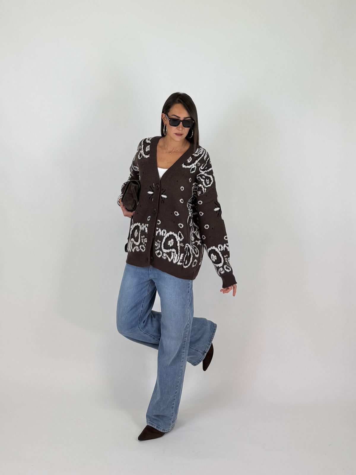 CARDIGAN BANDANA CHOCO
