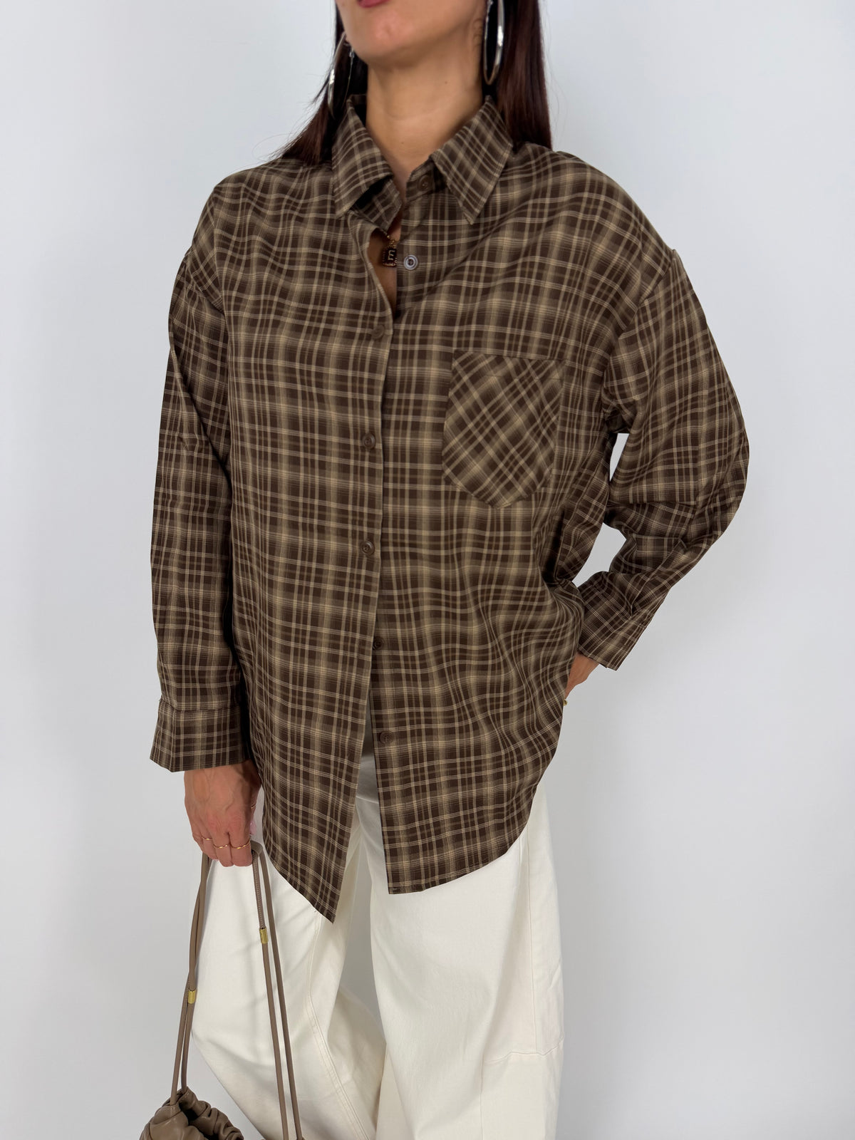 CAMICIA CHECK MARRONE