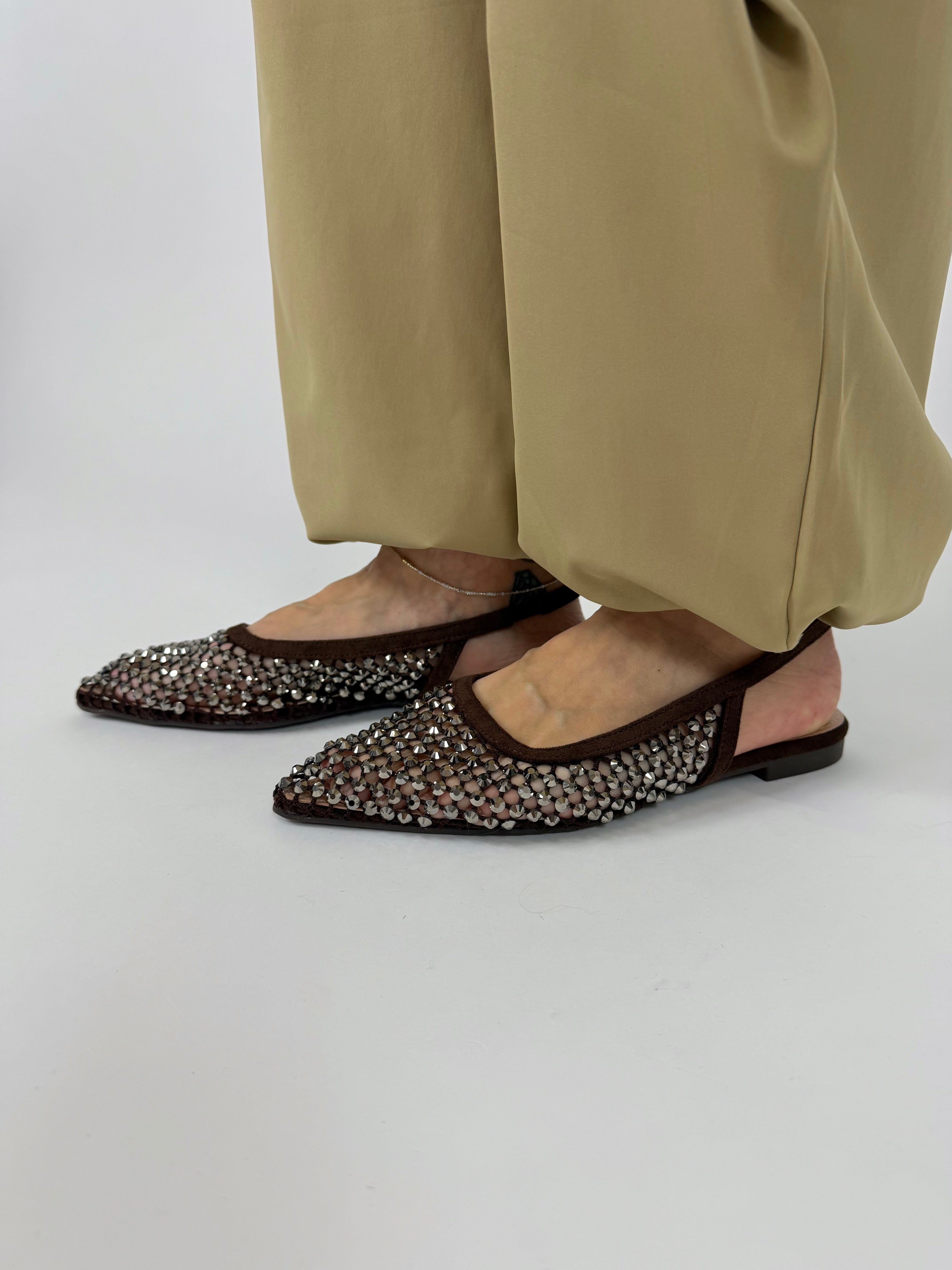 SLINGBACK CHOCO SHINE