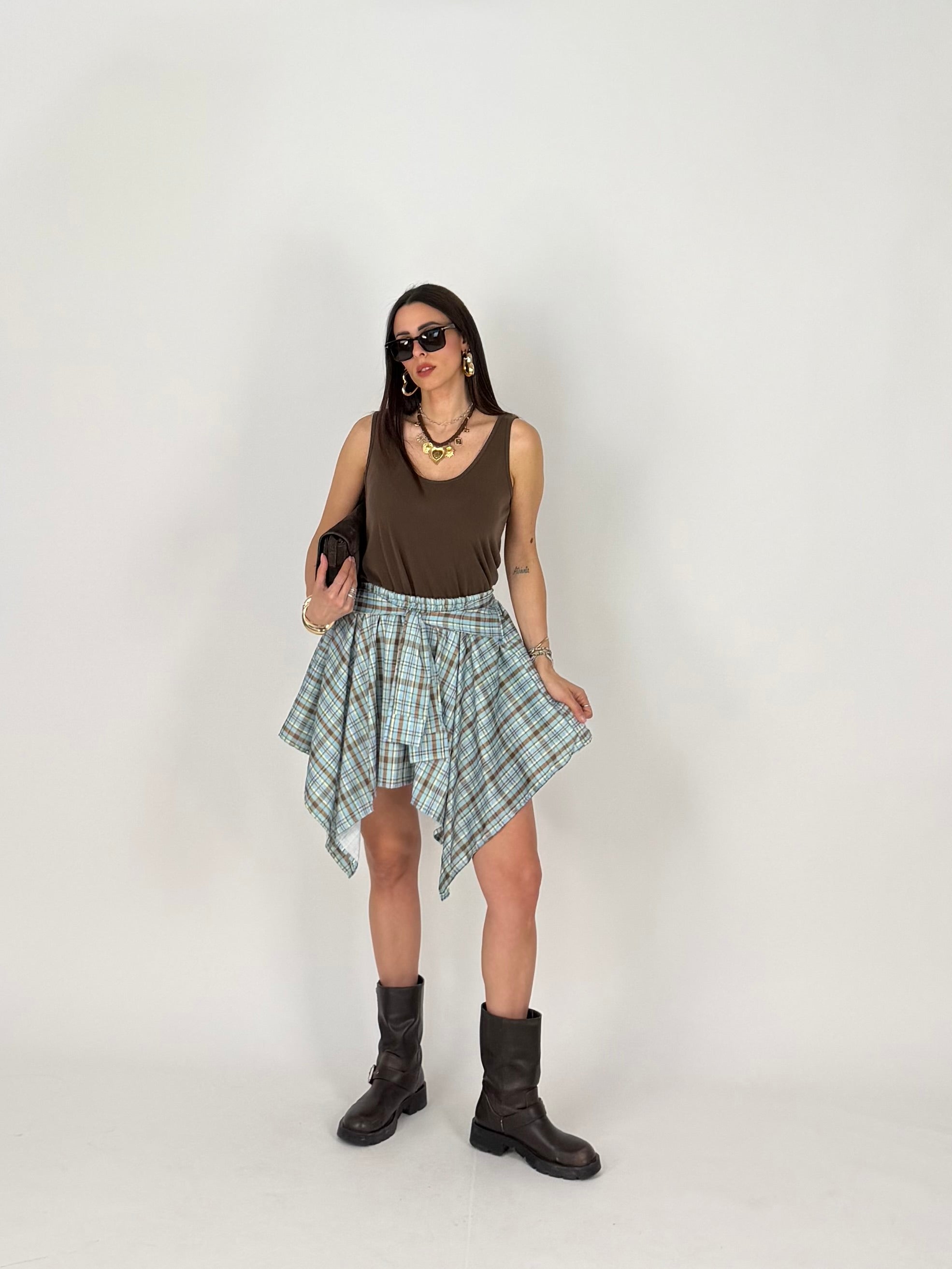 SKIRTY SHIRT AZZURRO