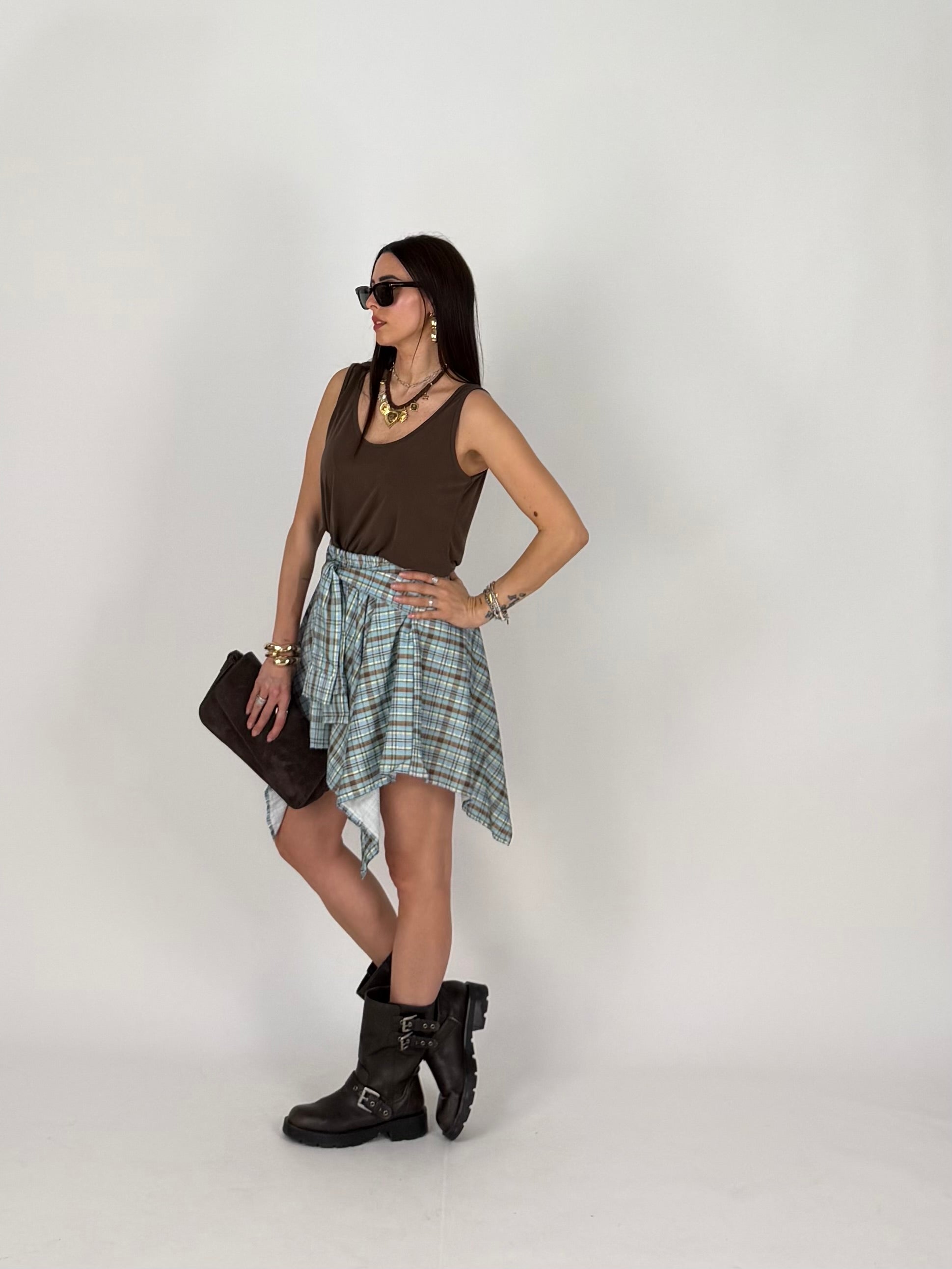 SKIRTY SHIRT AZZURRO