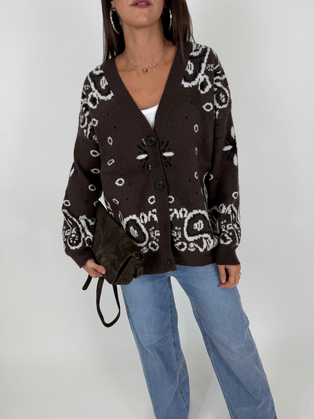 CARDIGAN BANDANA CHOCO