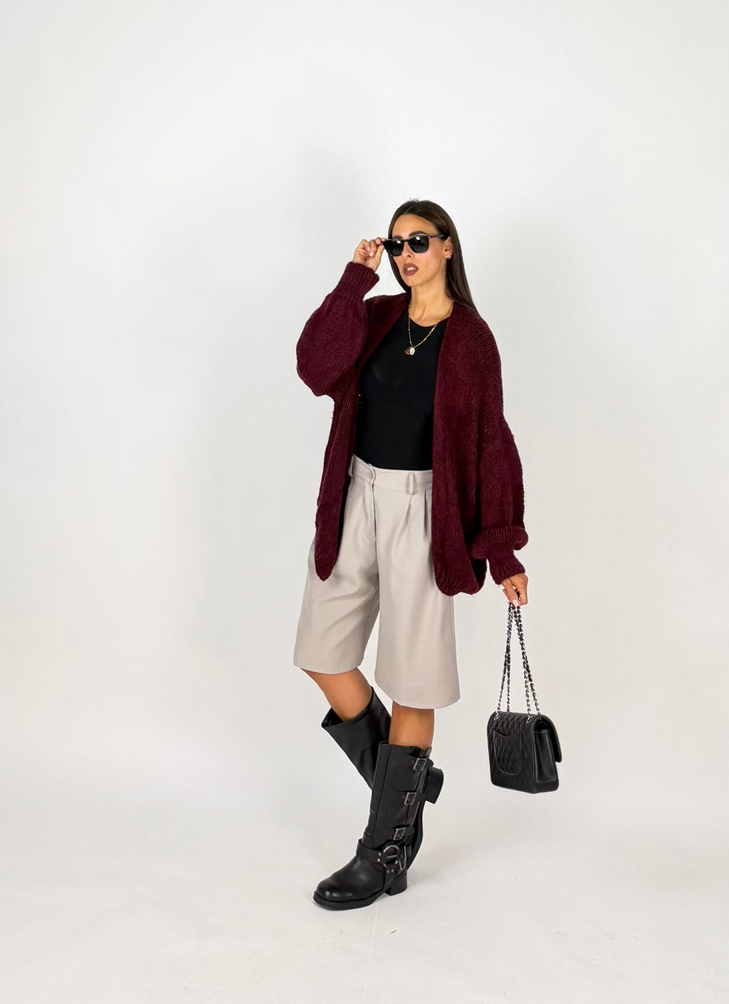MAXI CARDIGAN VINO