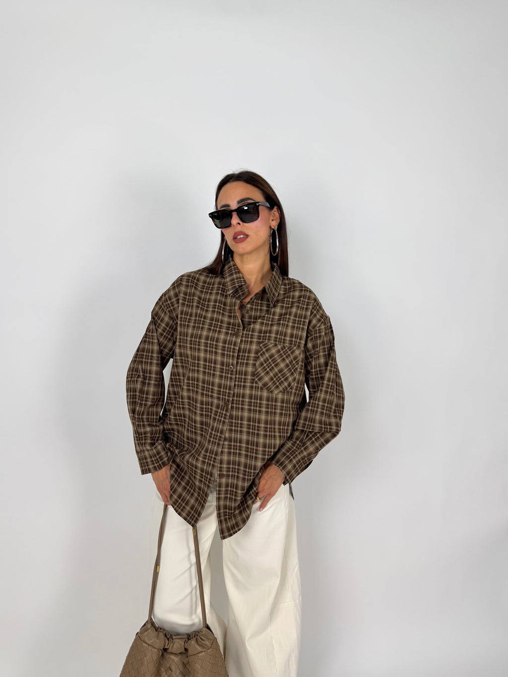 CAMICIA CHECK MARRONE