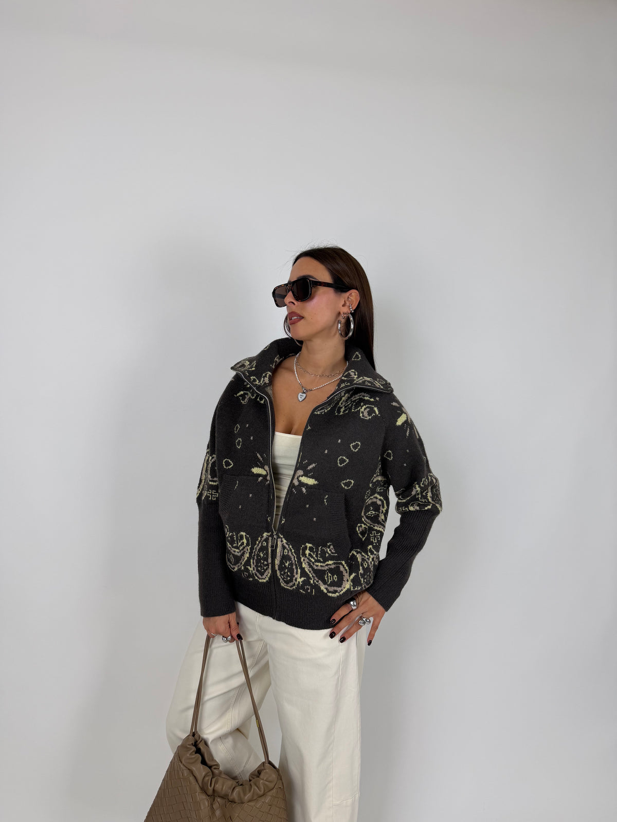 CARDIGAN ZIP PAISLEY