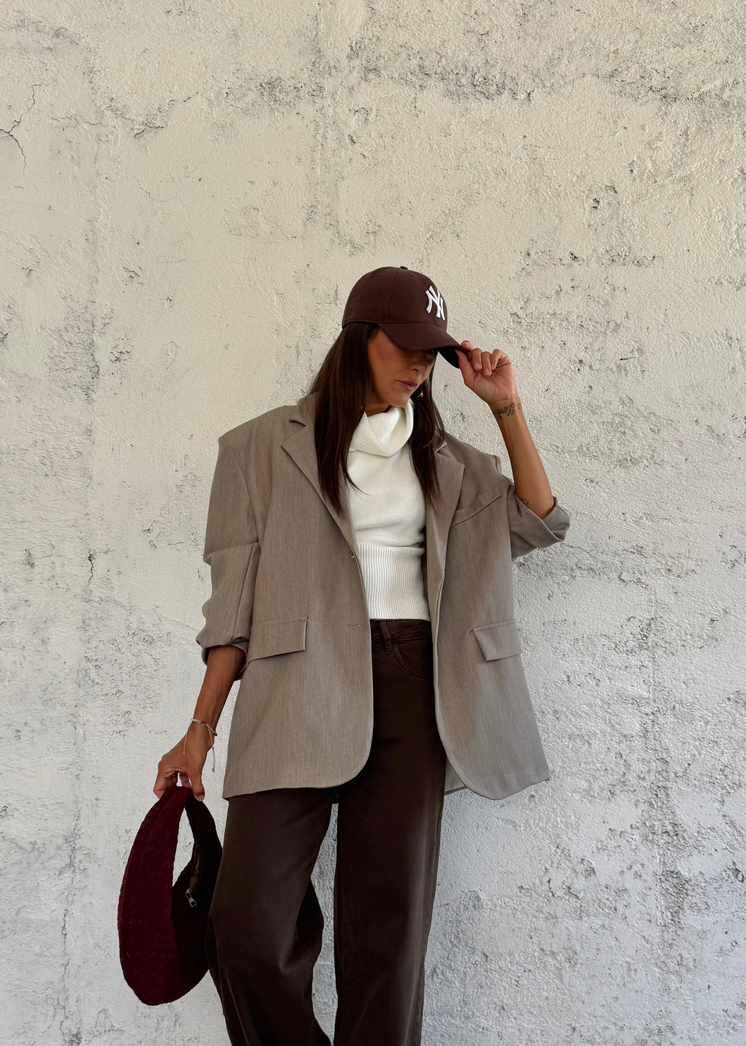 BLAZER LOOSE FIT TAUPE