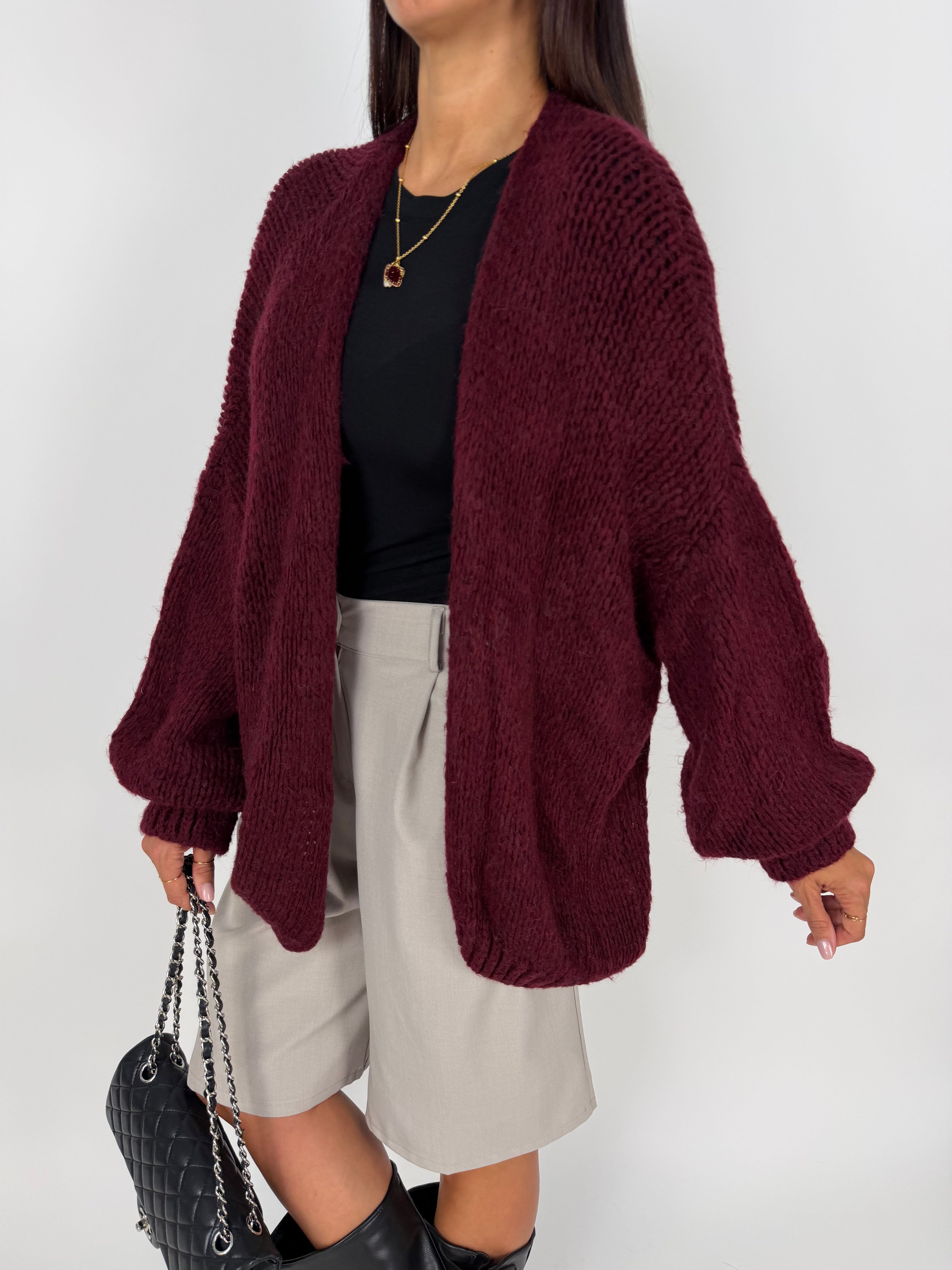 MAXI CARDIGAN VINO