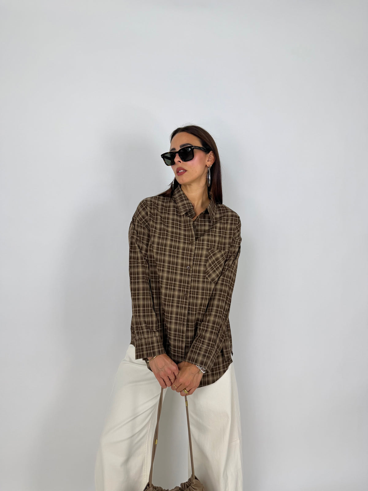 CAMICIA CHECK MARRONE