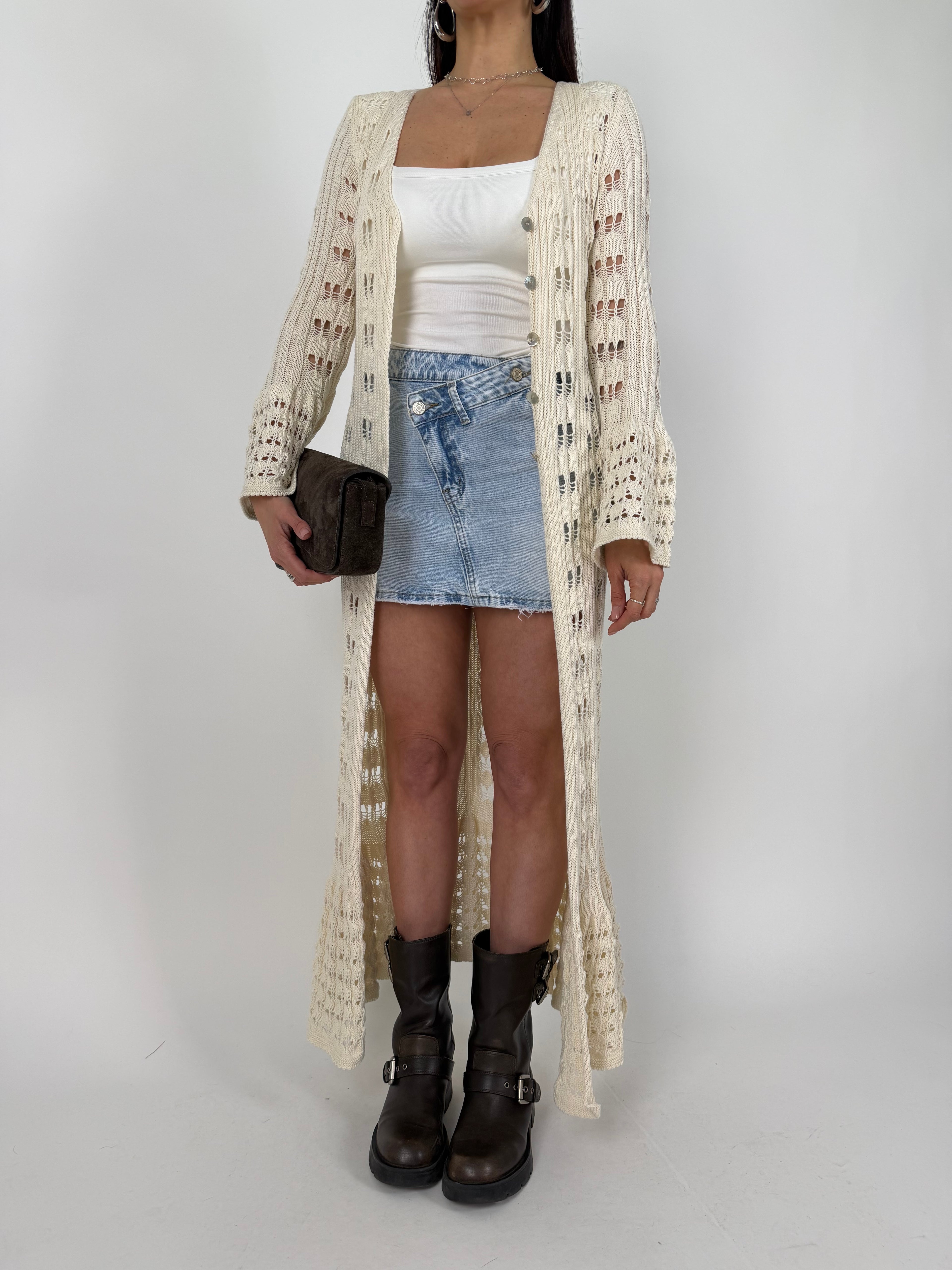 CARDIGAN  MACRAMÉ PANNA