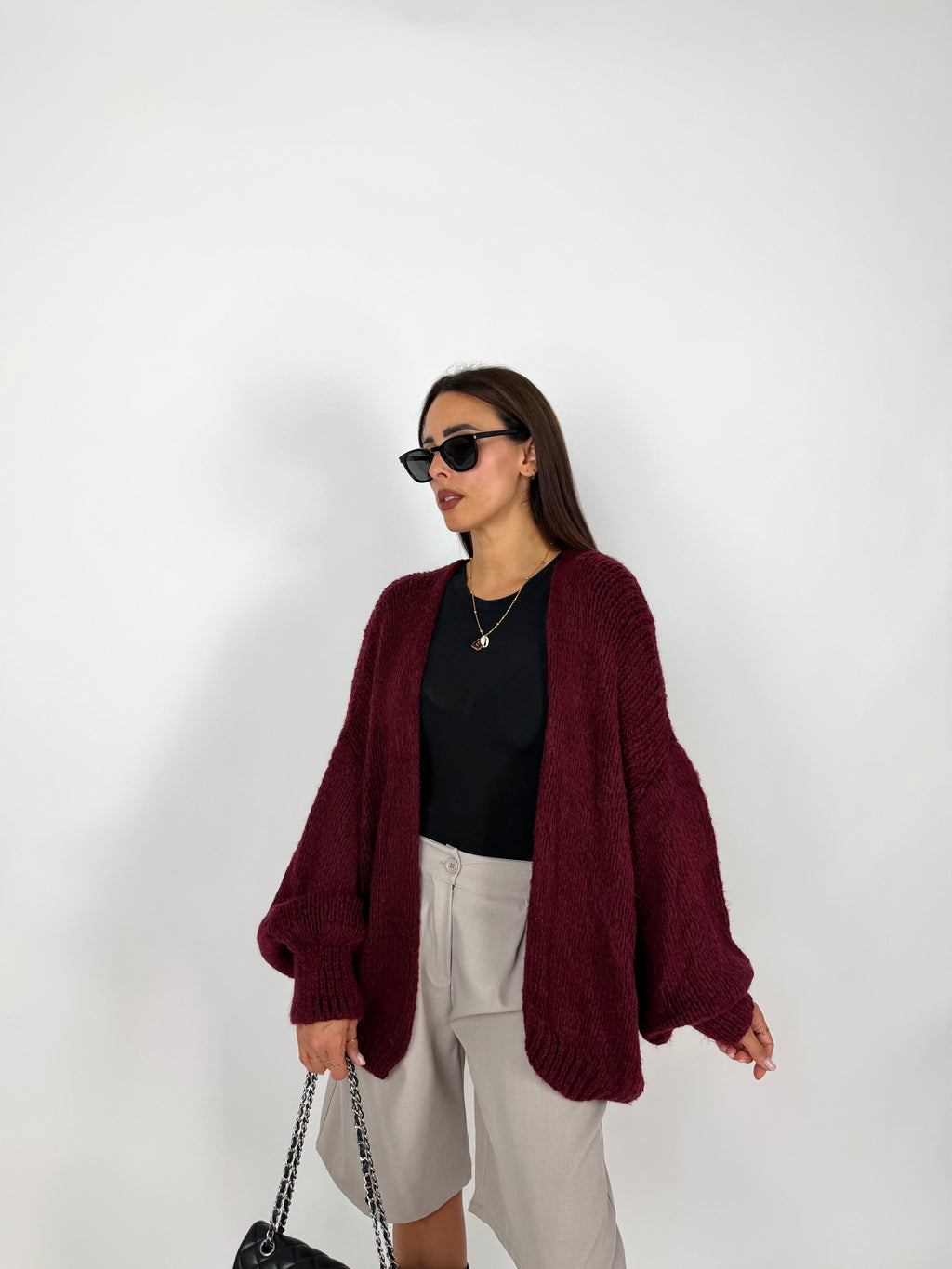 MAXI CARDIGAN VINO