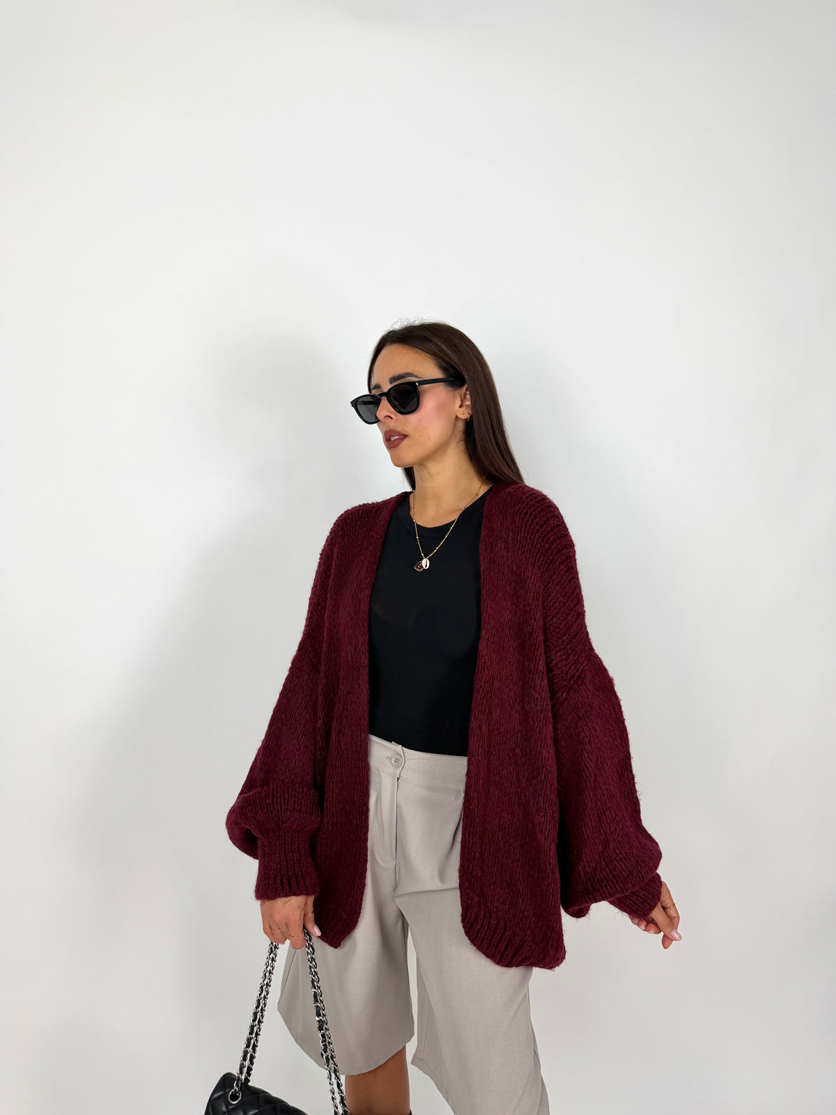 MAXI CARDIGAN VINO