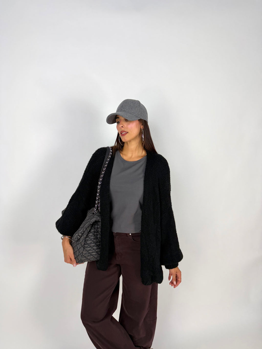 MAXI CARDIGAN NERO