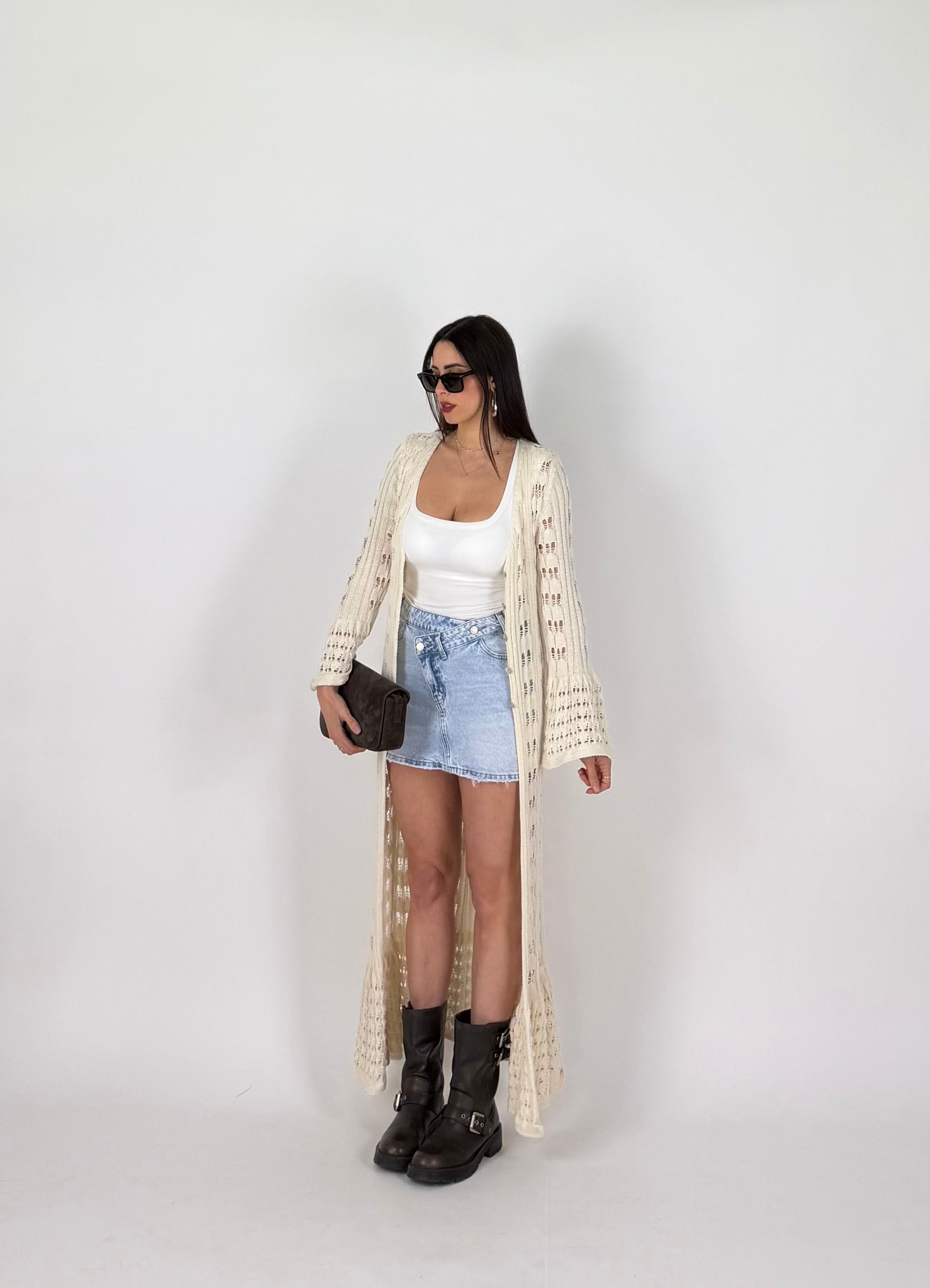 CARDIGAN  MACRAMÉ PANNA