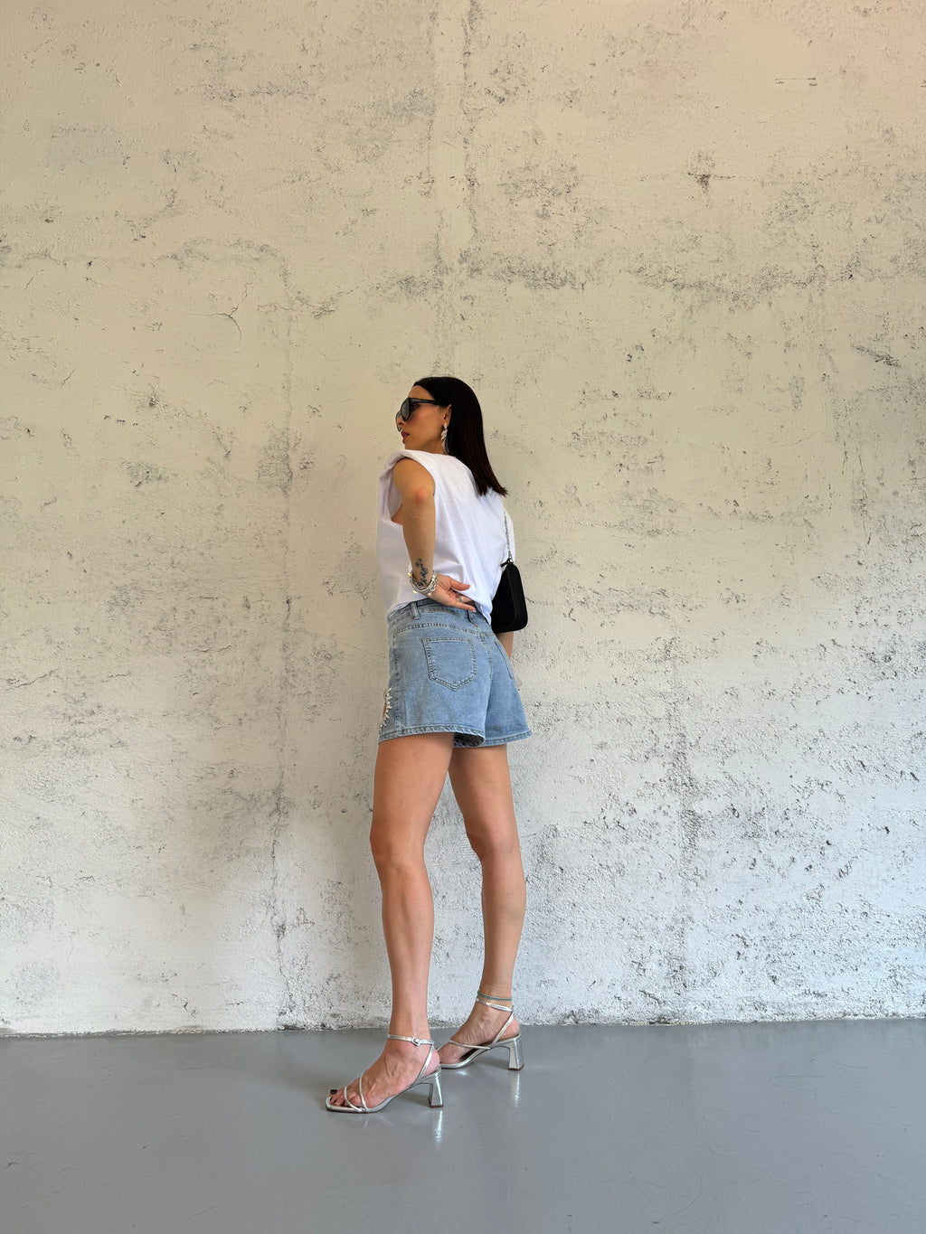 SHORTS HEART STRASS