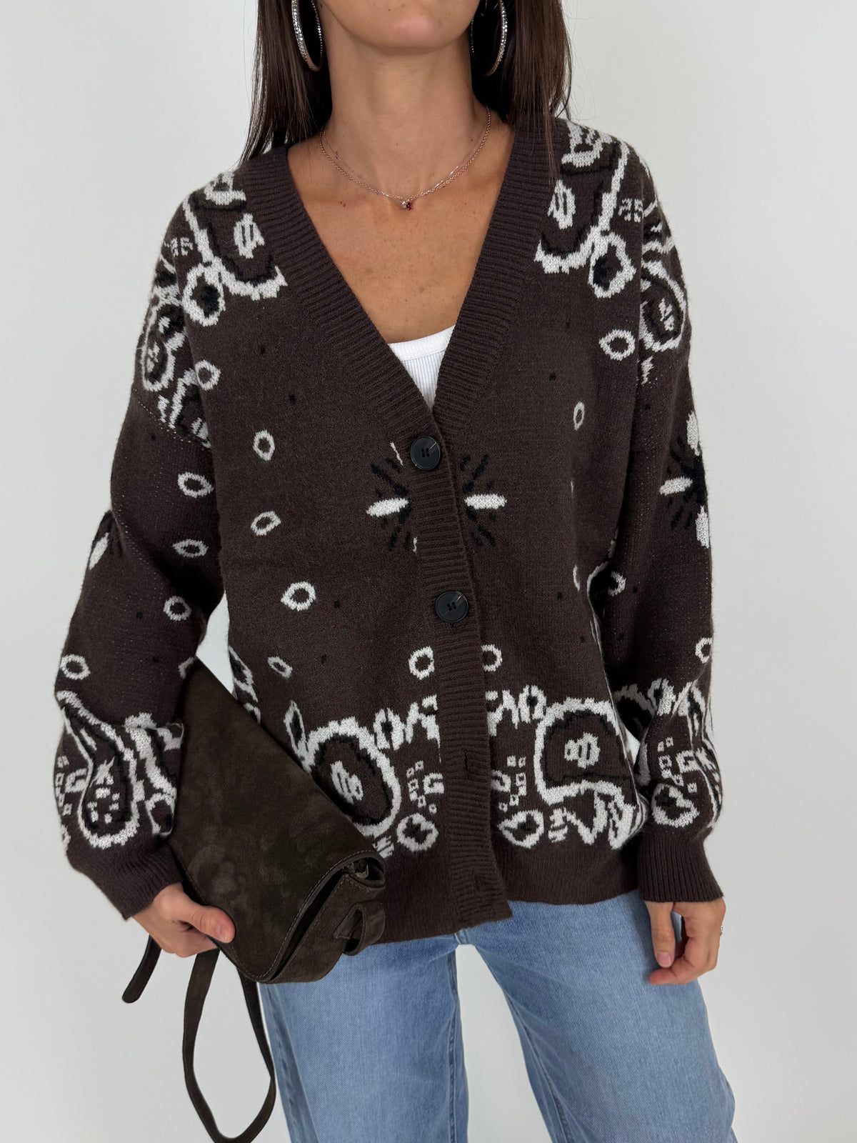 CARDIGAN BANDANA CHOCO