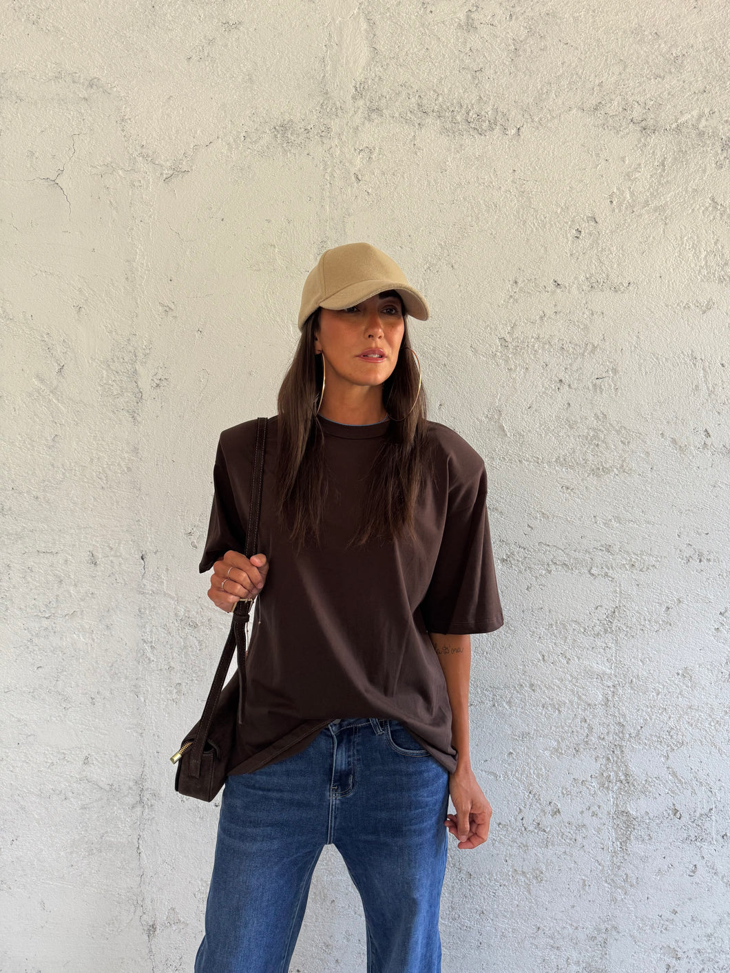 T-SHIRT SHOULDER AUTUMN CHOCO
