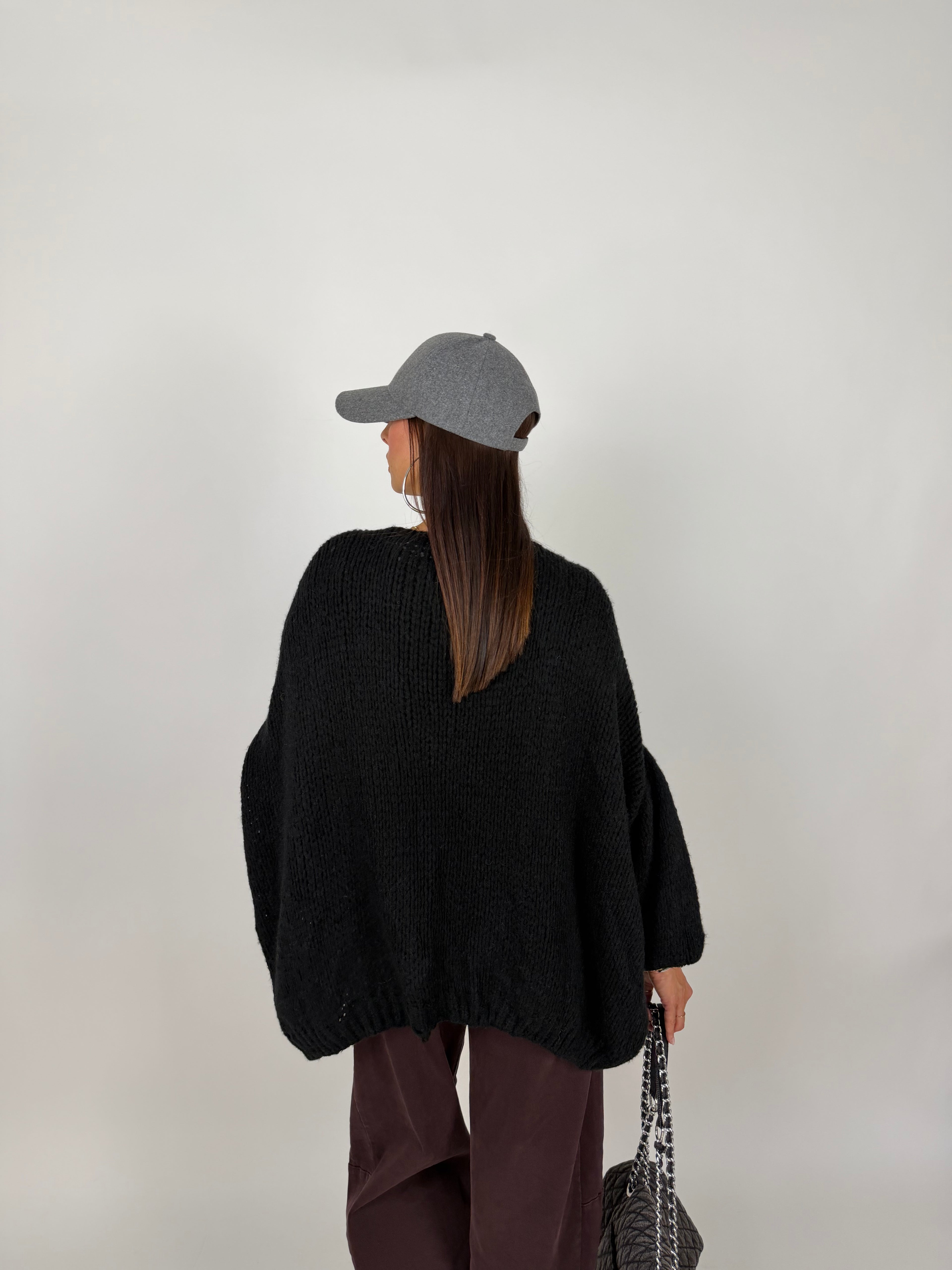 MAXI CARDIGAN NERO