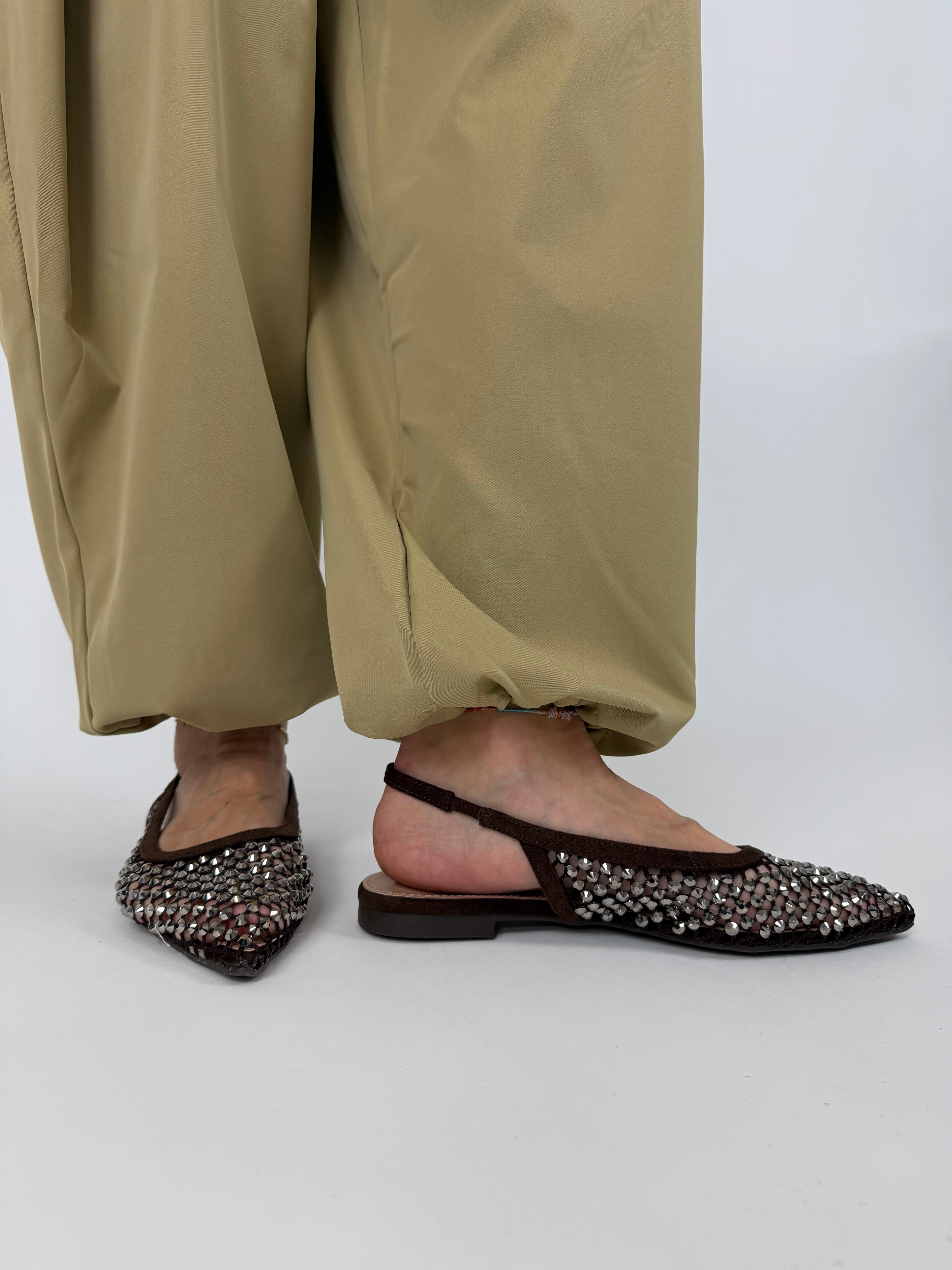 SLINGBACK CHOCO SHINE