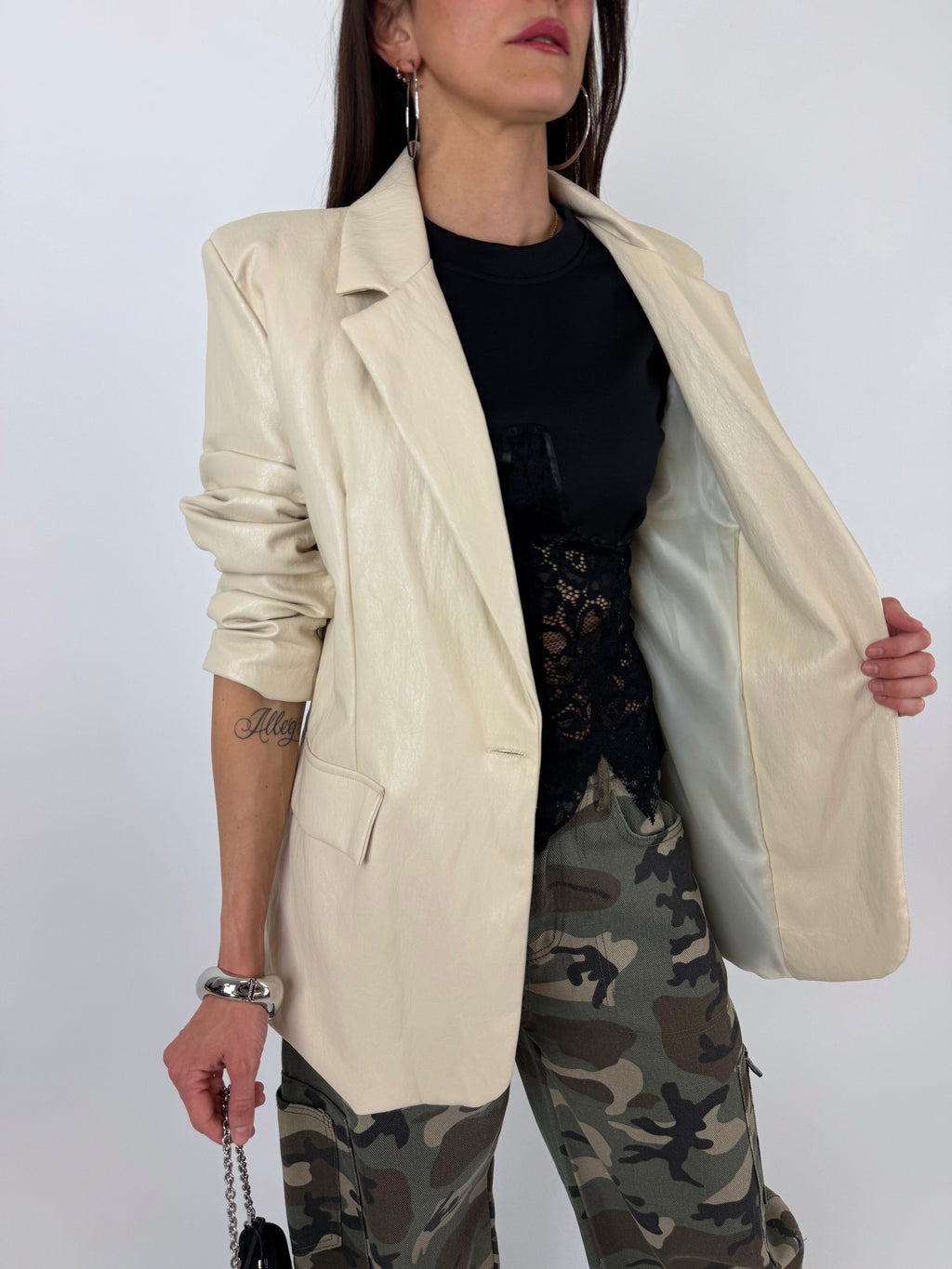 BLAZER CREMA ECOPELLE