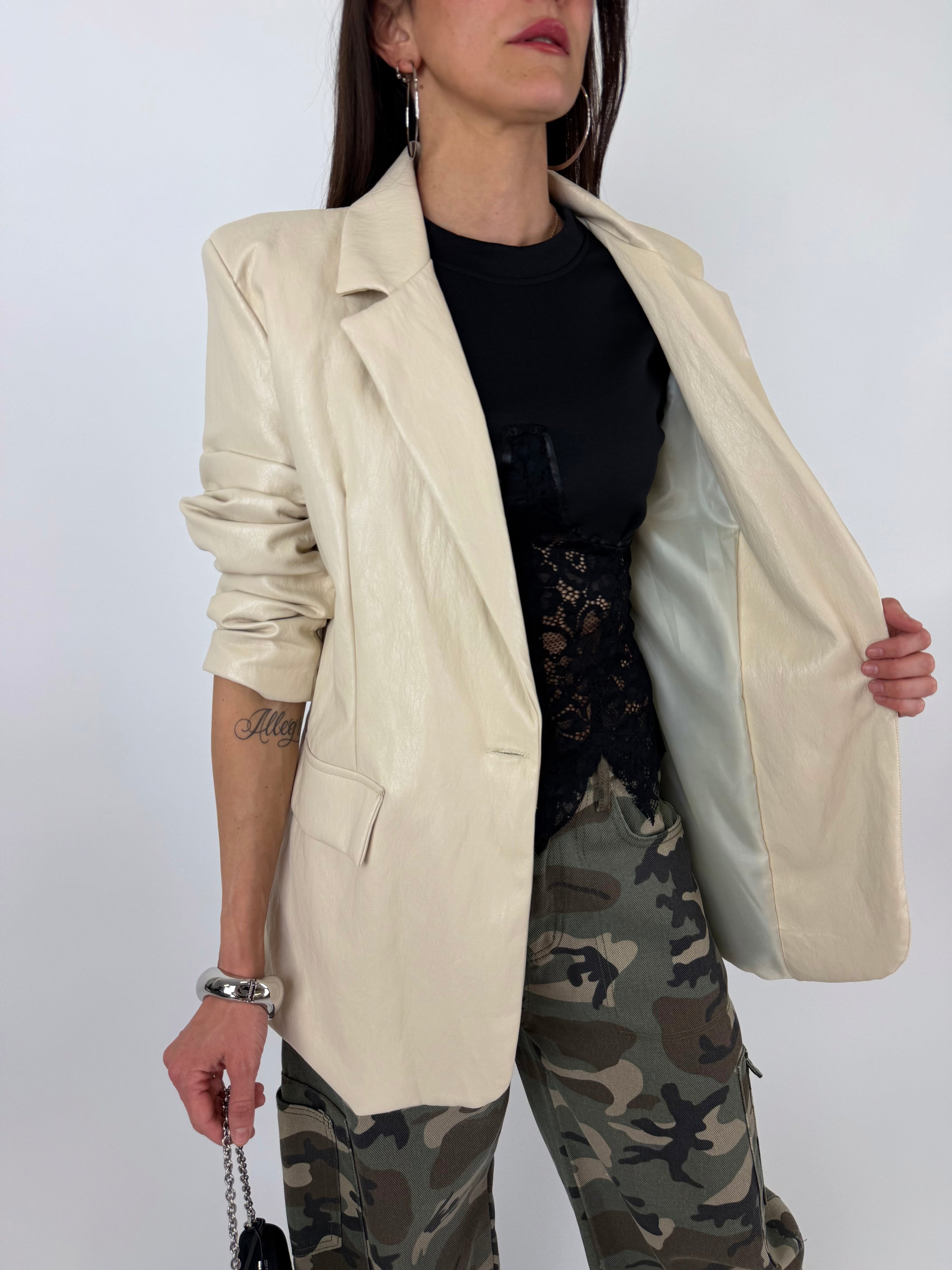 BLAZER CREMA ECOPELLE