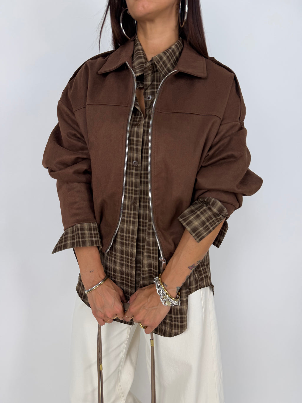 CAMICIA CHECK MARRONE