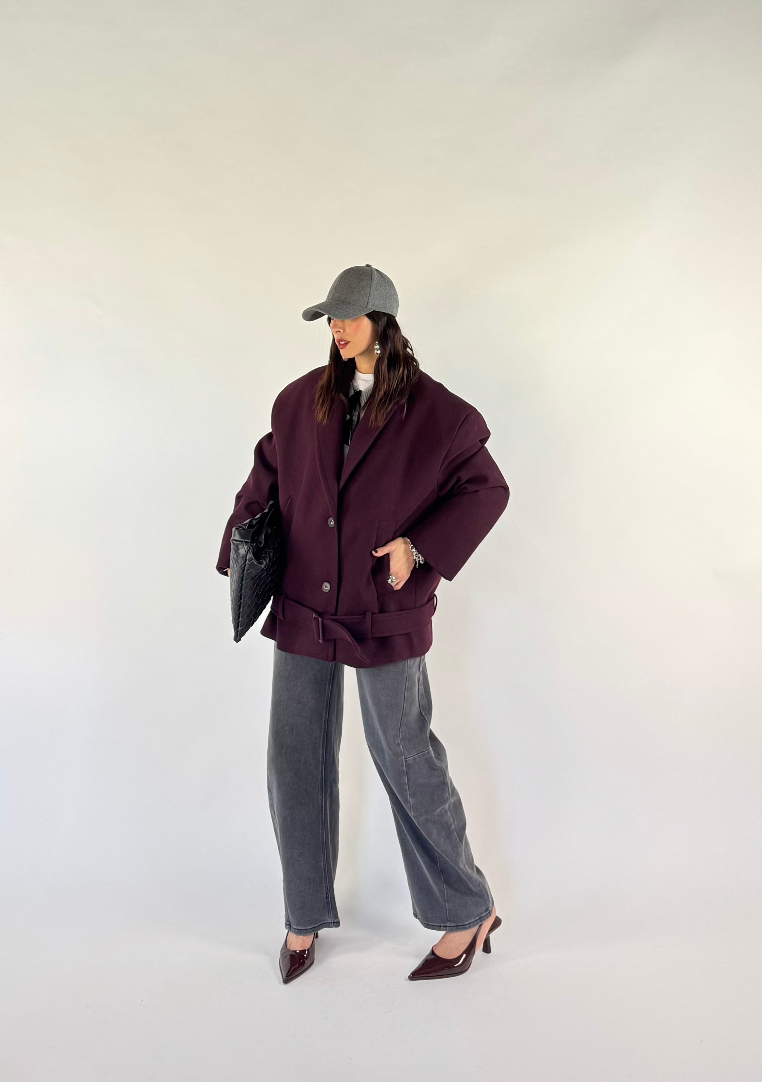 COAT PURPLE BELT