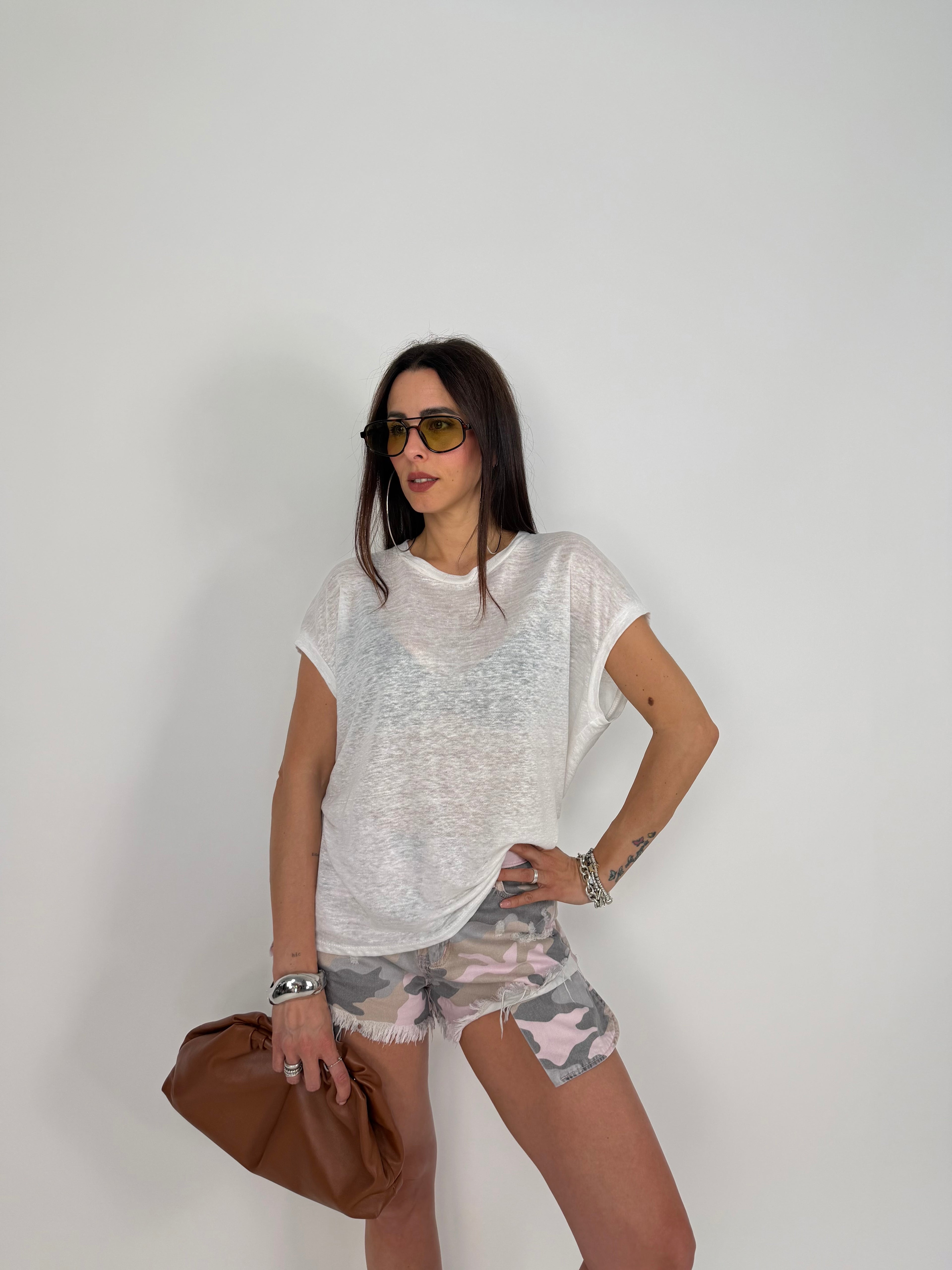 T-SHIRT PURO LINO BIANCA