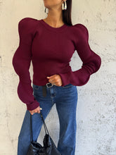 Carica l&#39;immagine nel visualizzatore di Gallery, MAGLIA WAVY BORDEAUX
