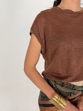 Carica l'immagine nel visualizzatore di Gallery, T-SHIRT PURO LINO CAFFÉ

