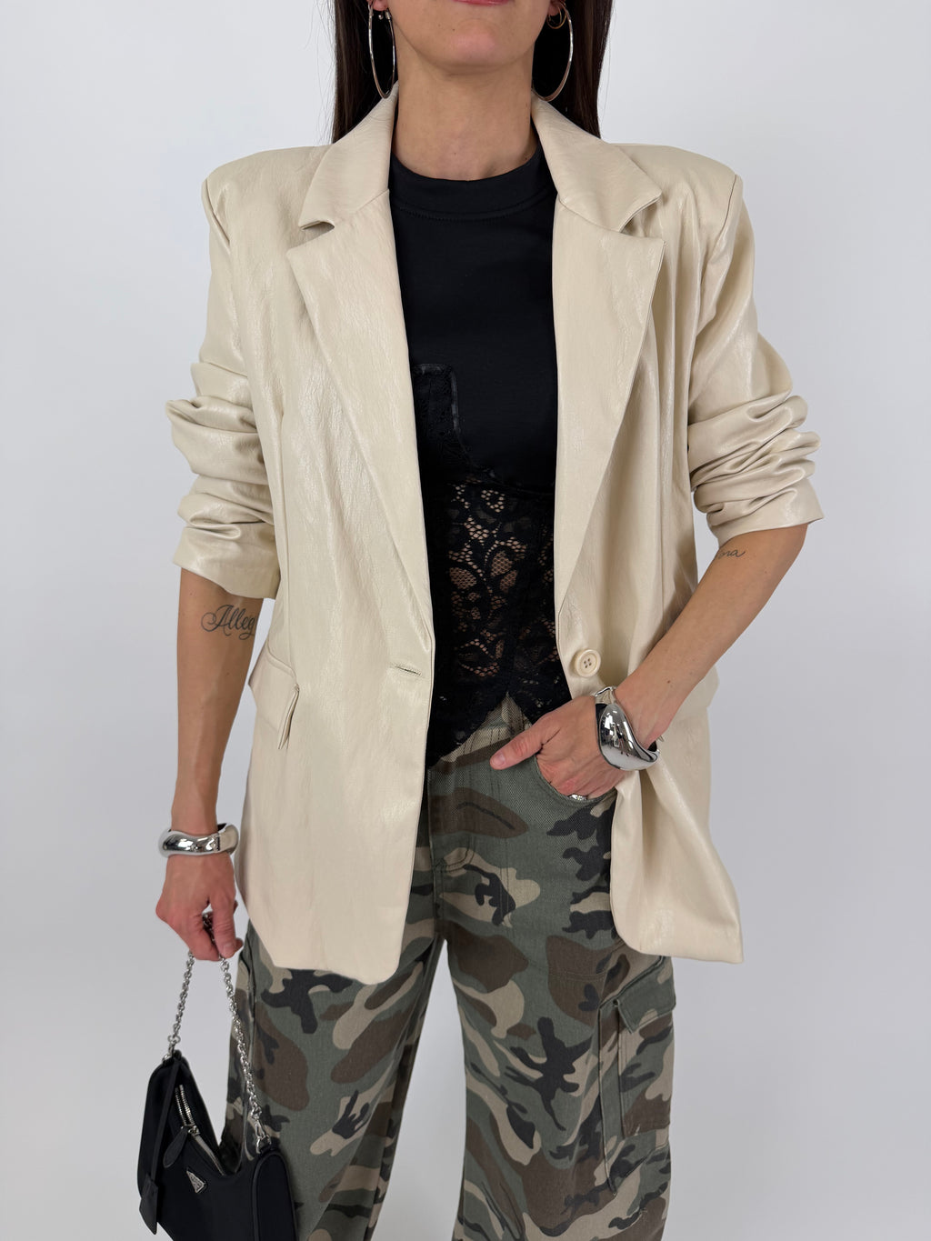 BLAZER CREMA ECOPELLE