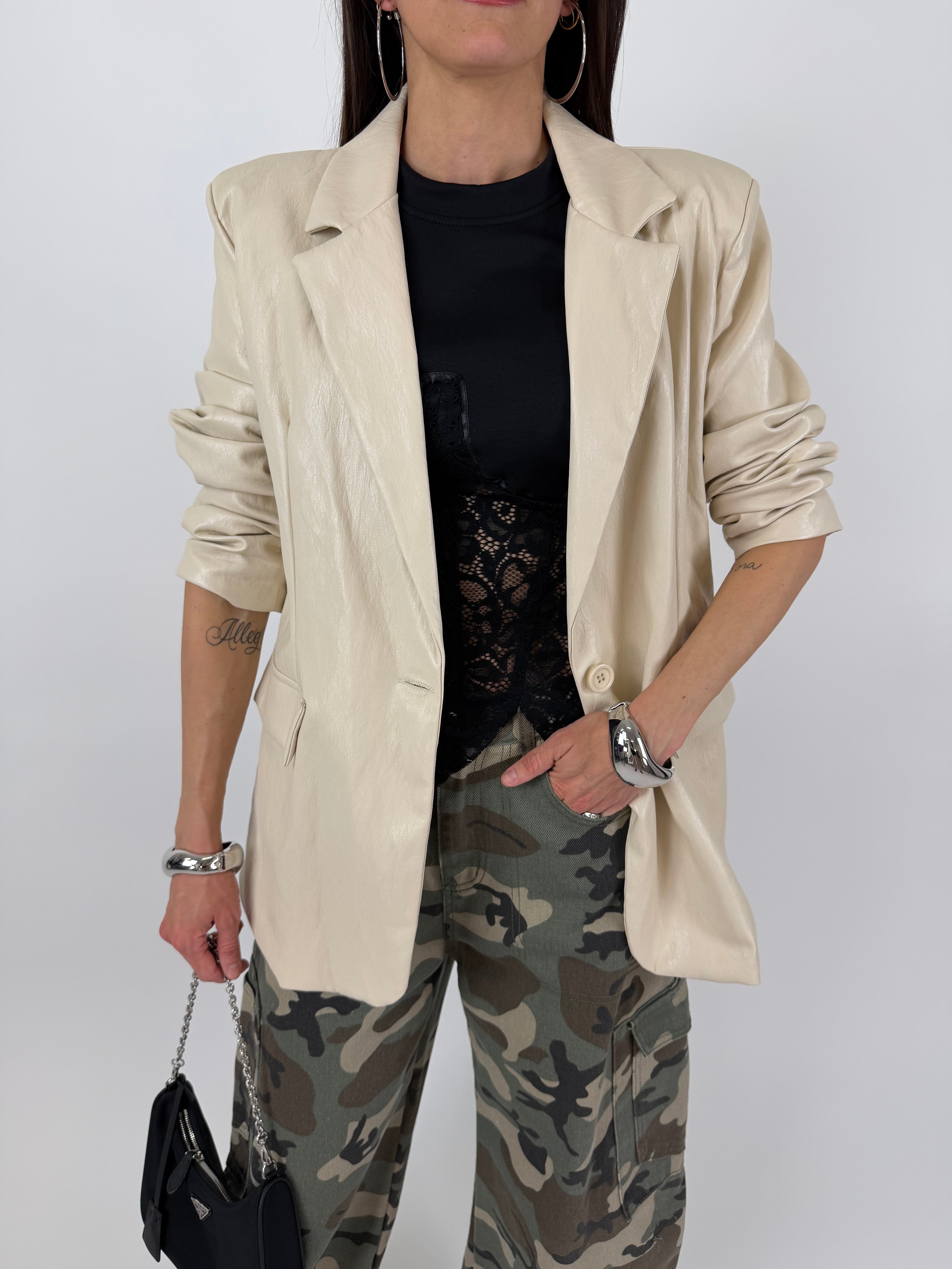 BLAZER CREMA ECOPELLE