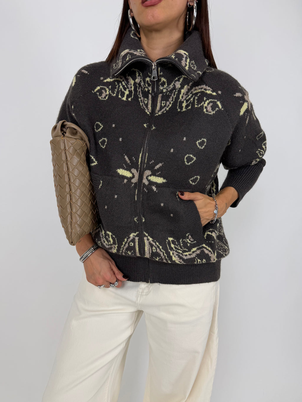 CARDIGAN ZIP PAISLEY
