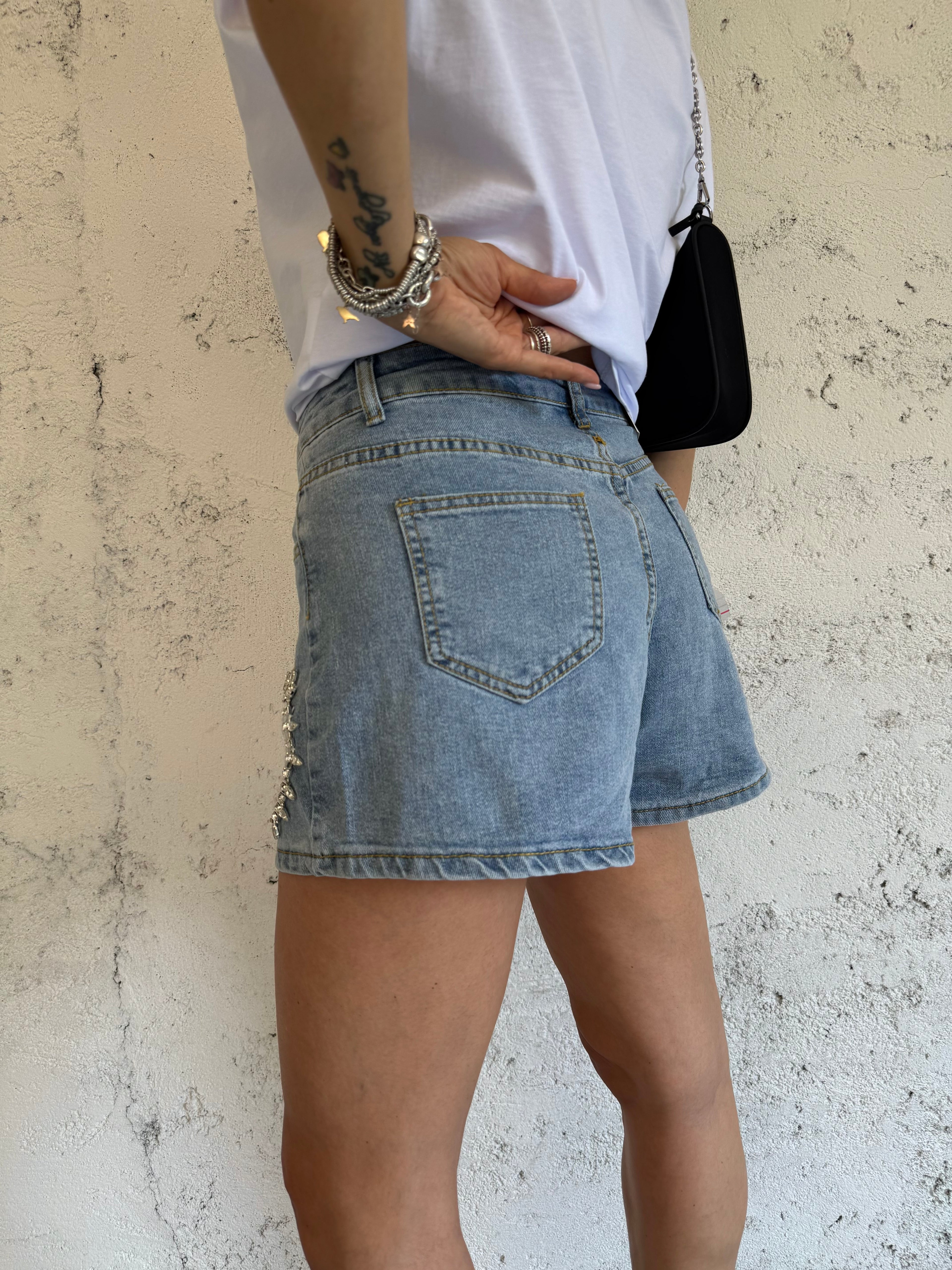 SHORTS HEART STRASS