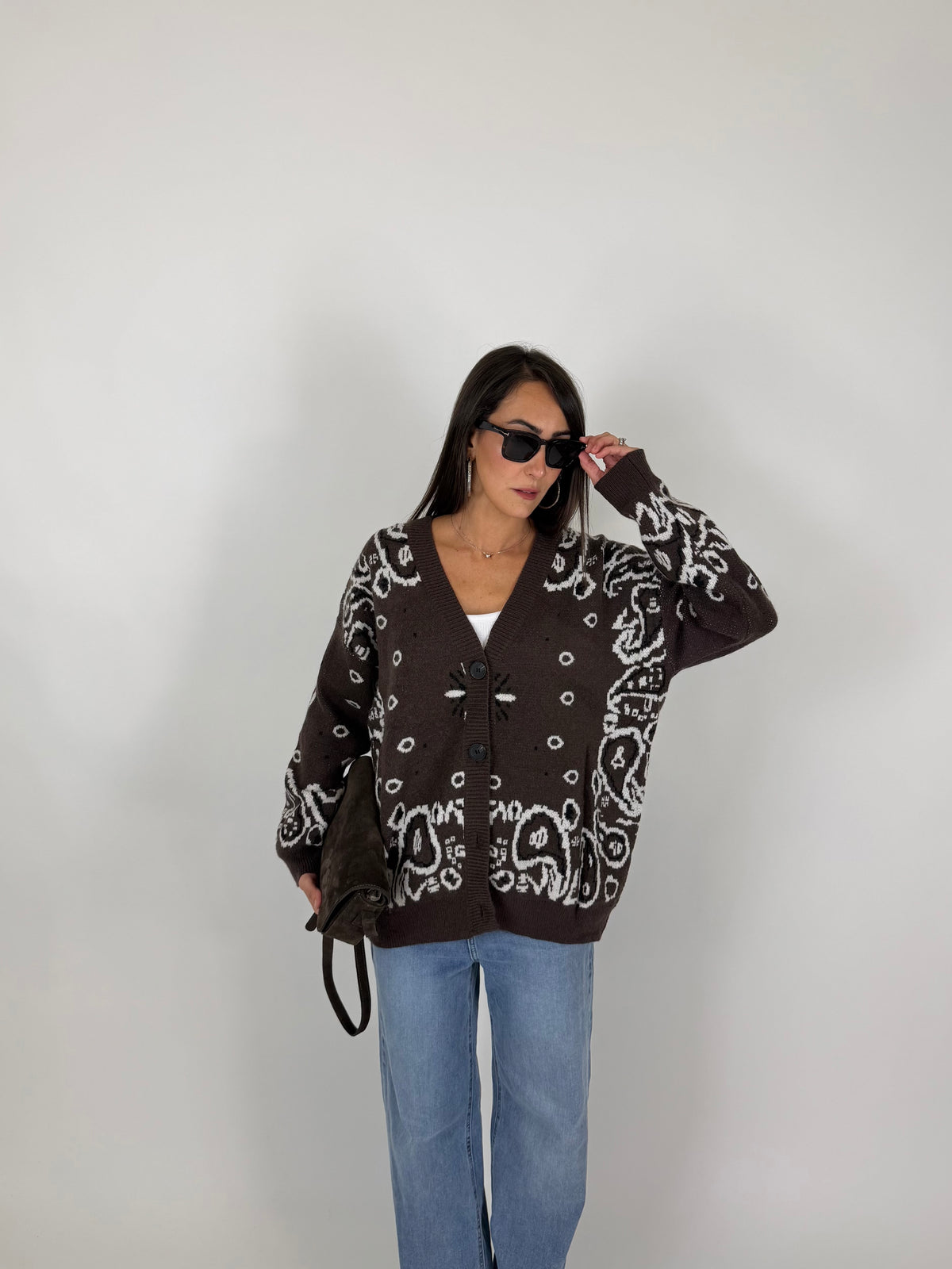 CARDIGAN BANDANA CHOCO