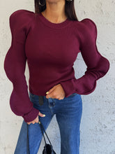 Carica l&#39;immagine nel visualizzatore di Gallery, MAGLIA WAVY BORDEAUX
