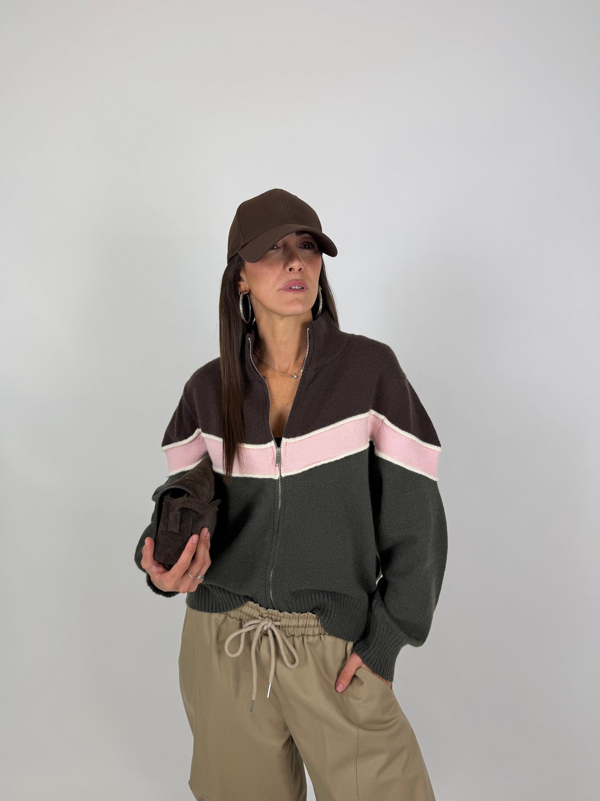 PULL VINTAGE CHOCO-GREEN