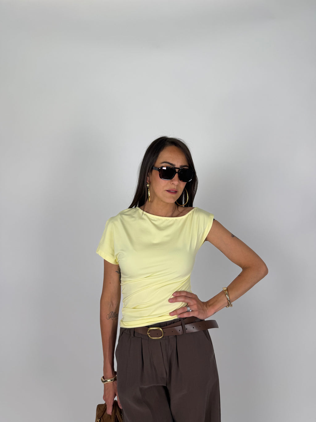 MAGLIA TRAPEZIO GIALLA