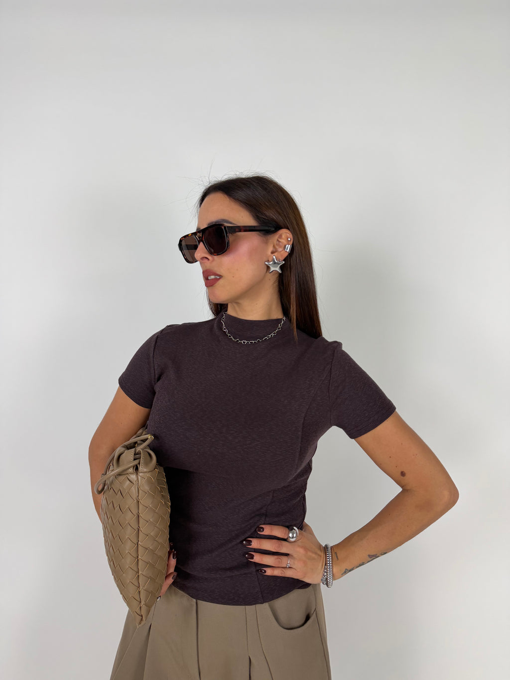 T-SHIRT POWER FIT MELANZANA