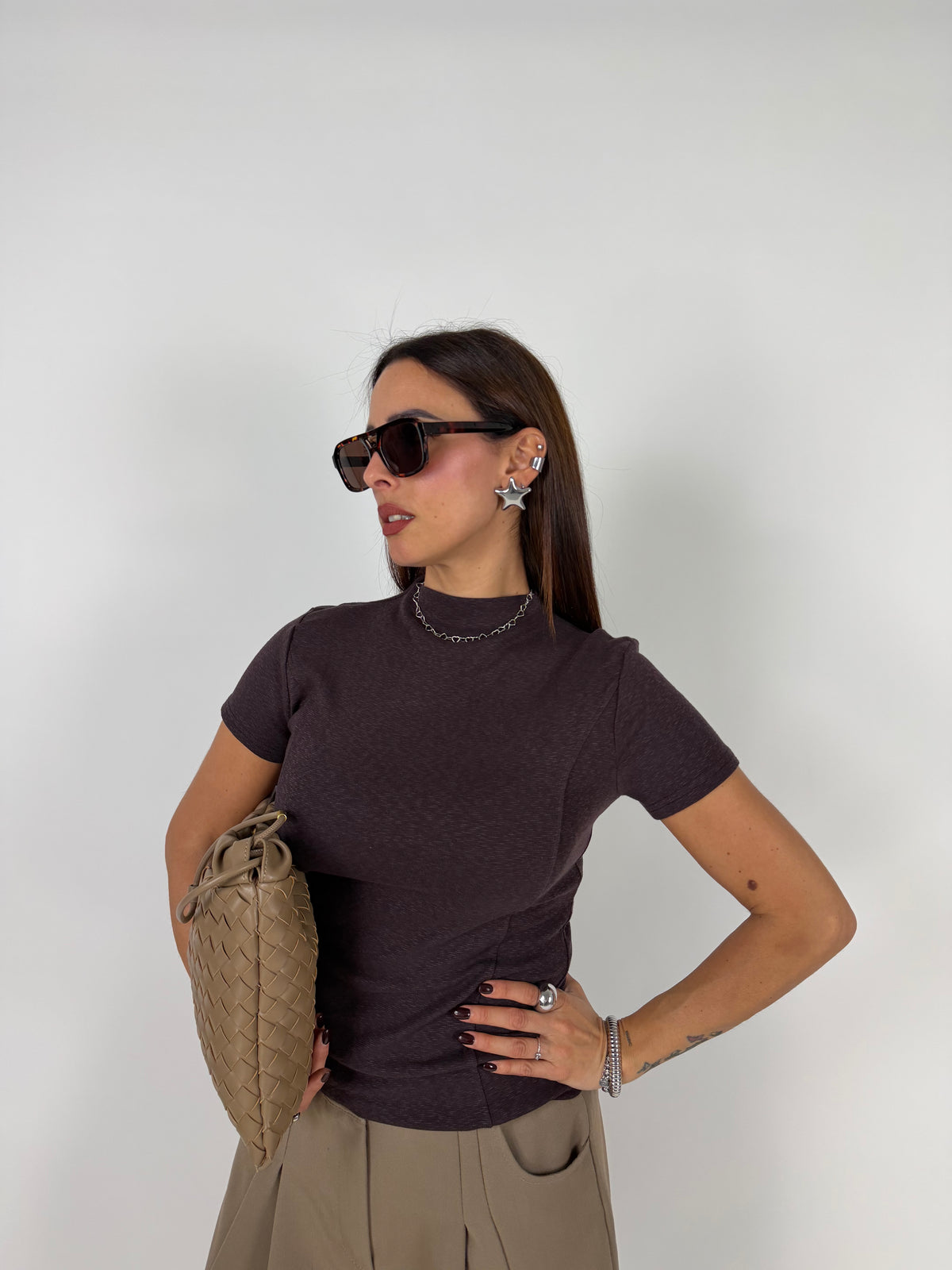 T-SHIRT POWER FIT MELANZANA