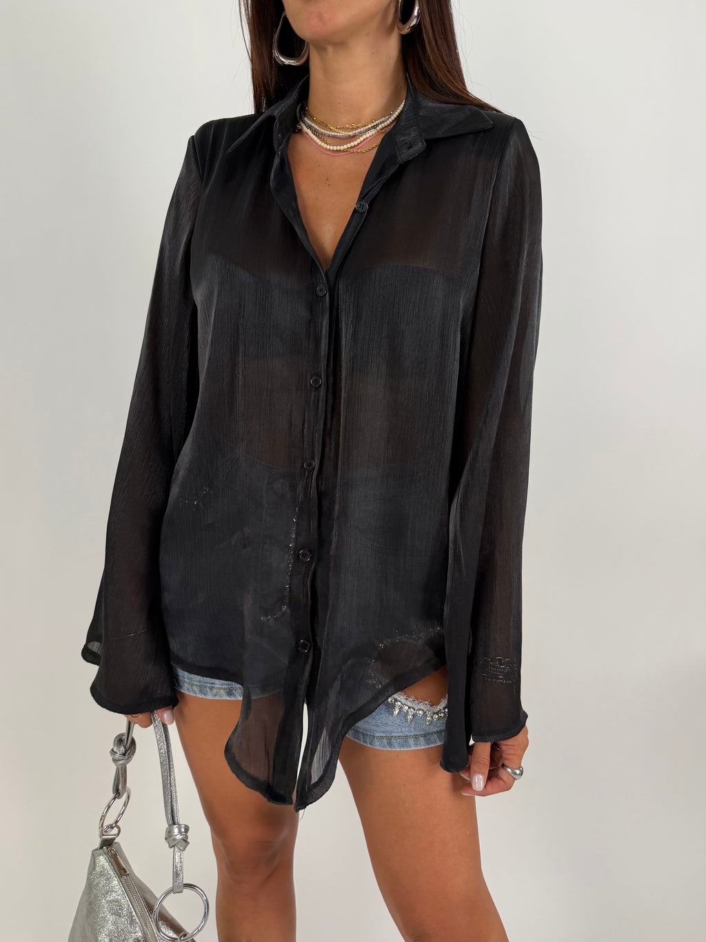 CAMICIA VOILE NERA