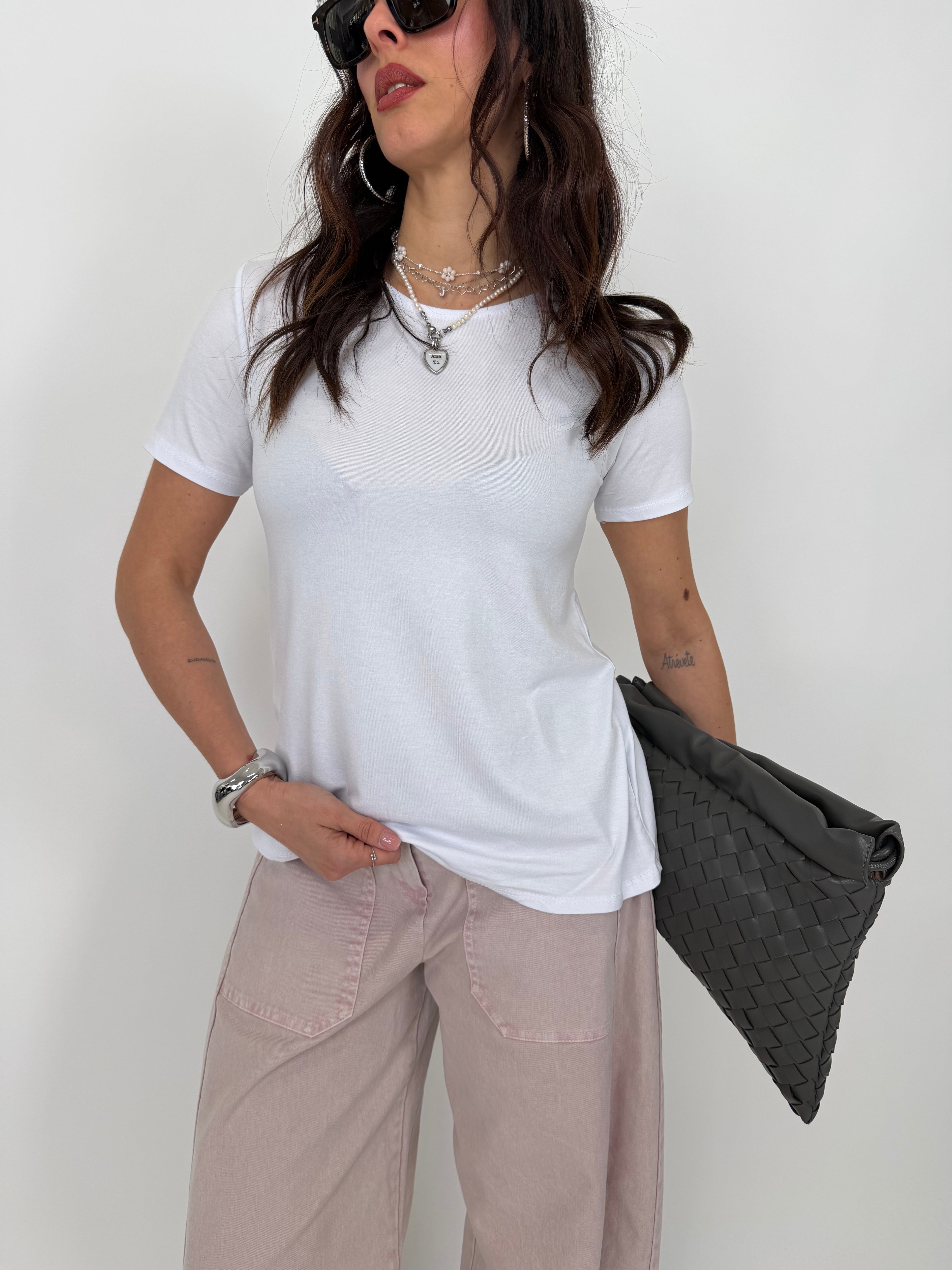 T-SHIRT VISCOSA BIANCA