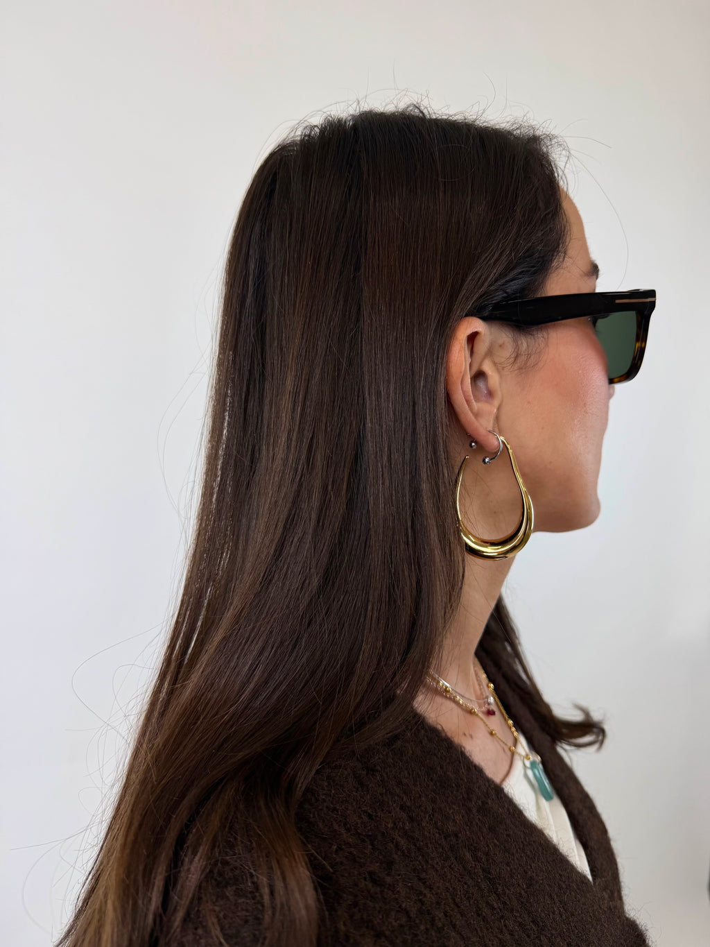 EARRINGS WAVY DROP GOLD