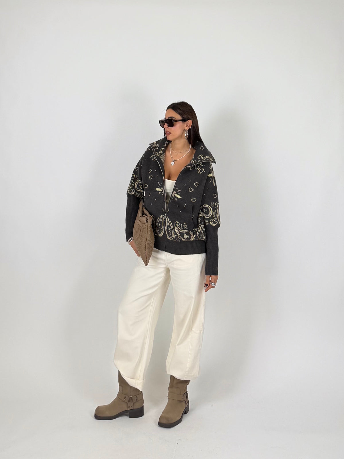 CARDIGAN ZIP PAISLEY
