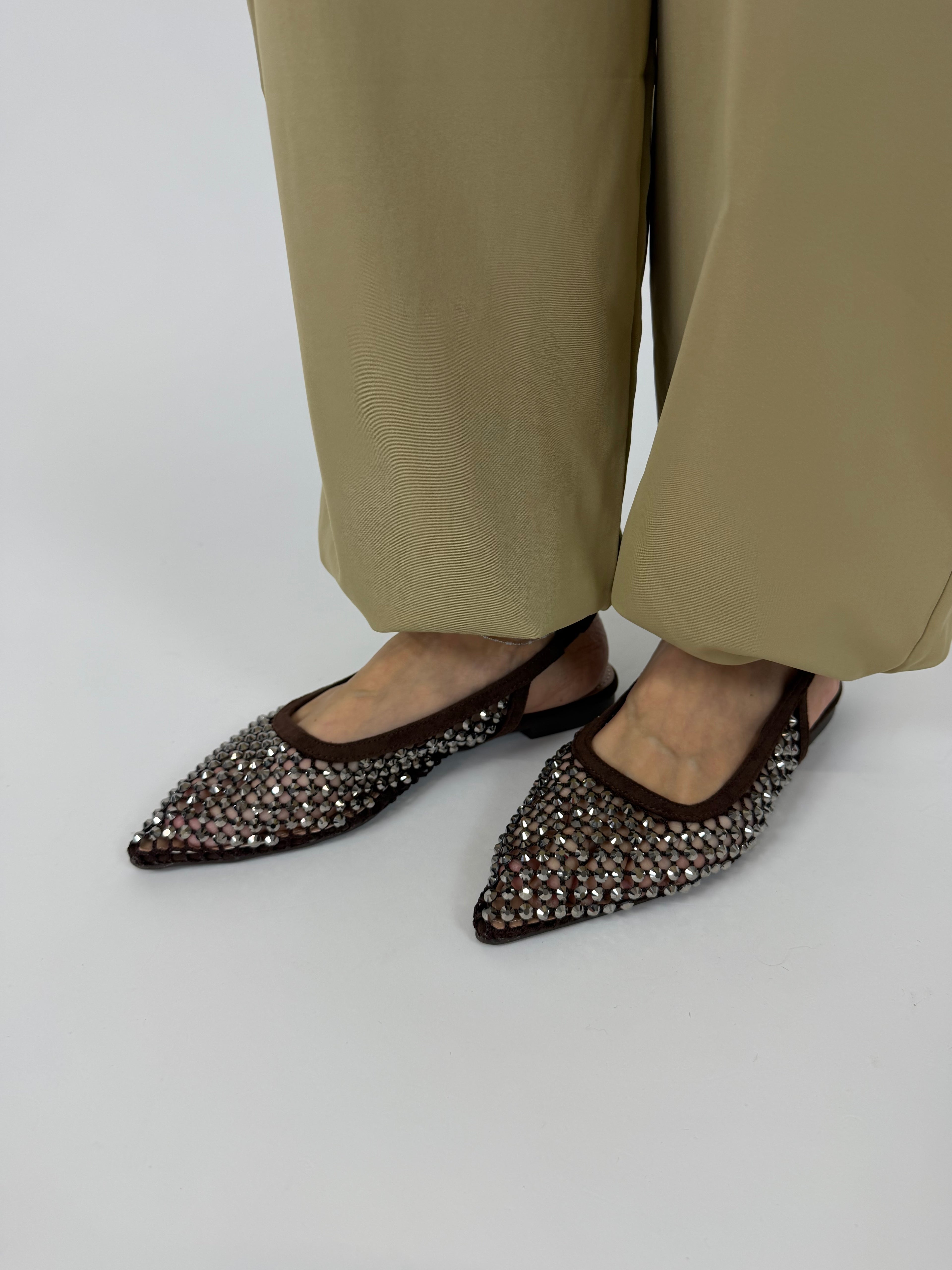 SLINGBACK CHOCO SHINE