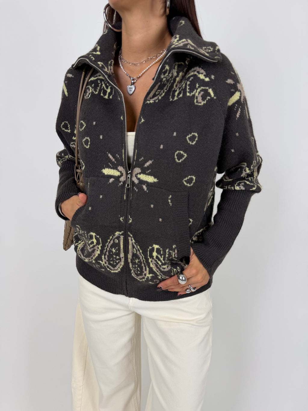 CARDIGAN ZIP PAISLEY
