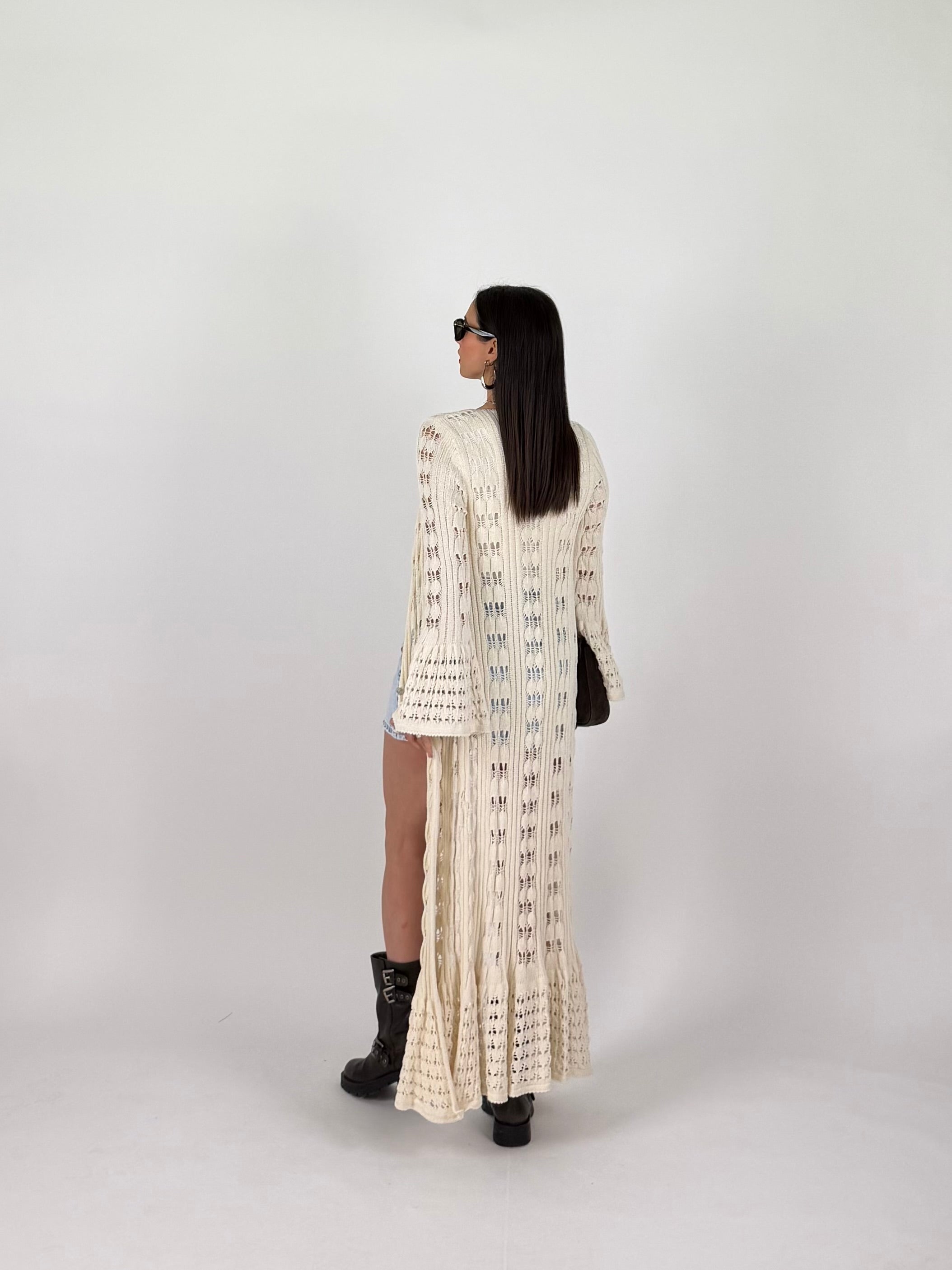 CARDIGAN  MACRAMÉ PANNA